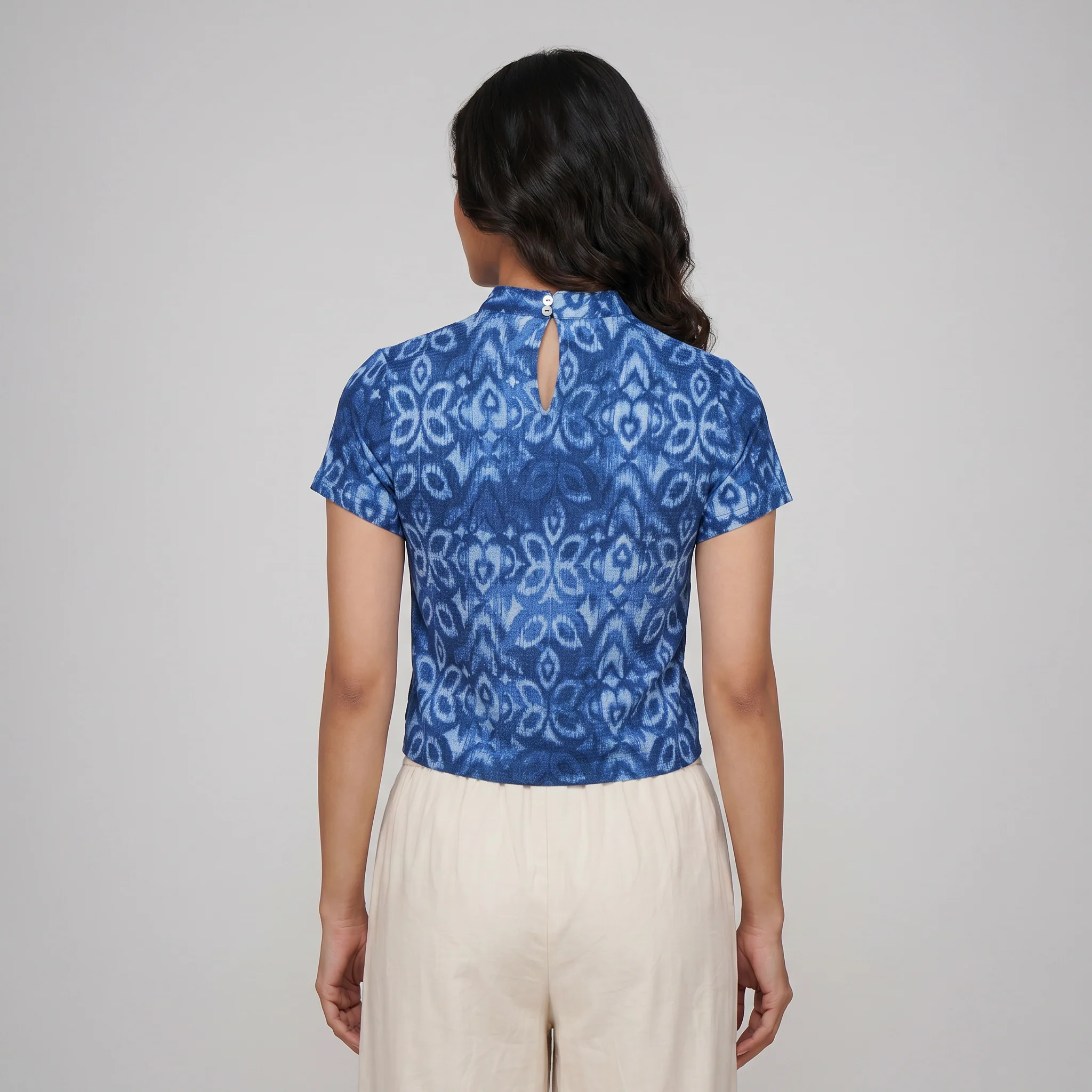 Knitted Printed Crop Top - Image 3