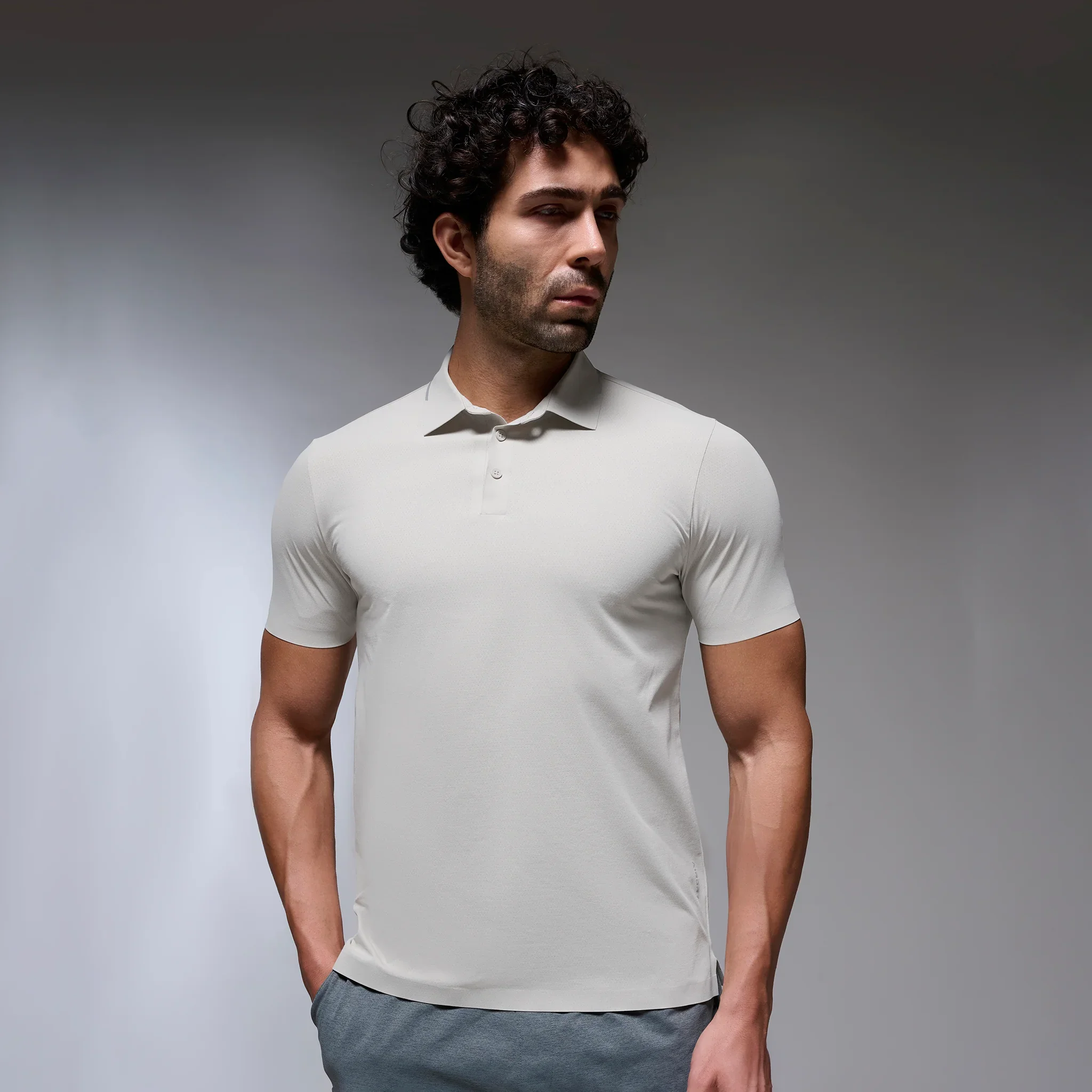 Knitted Solid Air Polo T-Shirt
