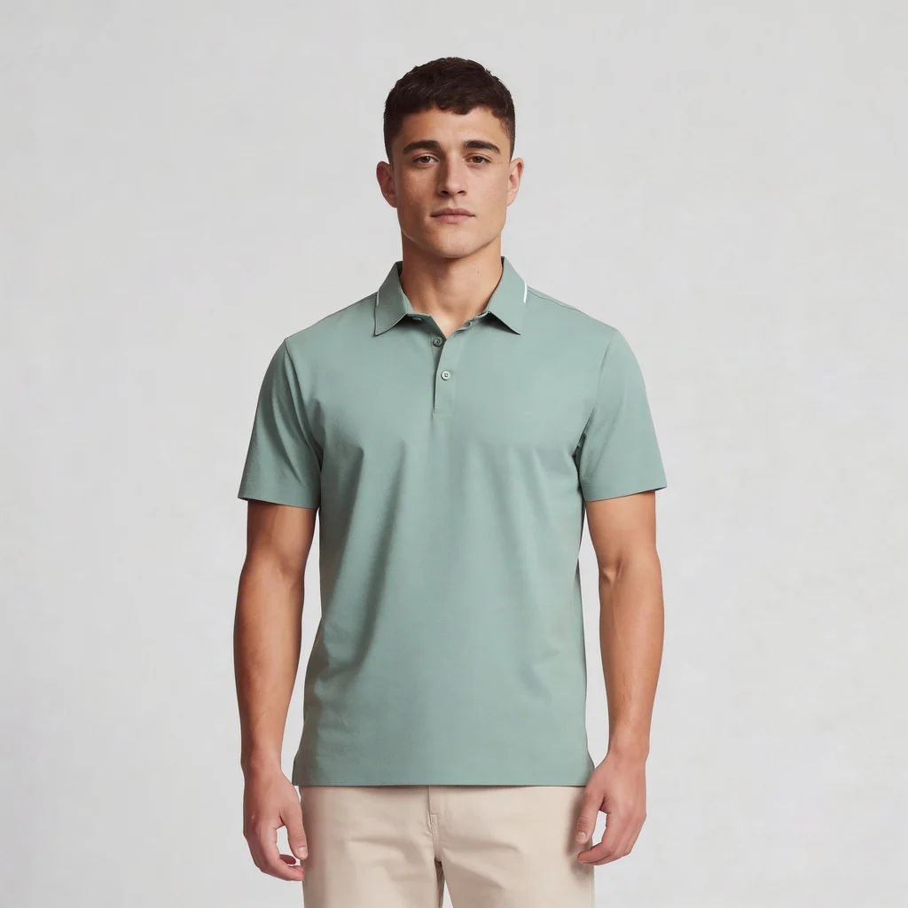 Knitted Solid Air Polo T-Shirt - Image 11