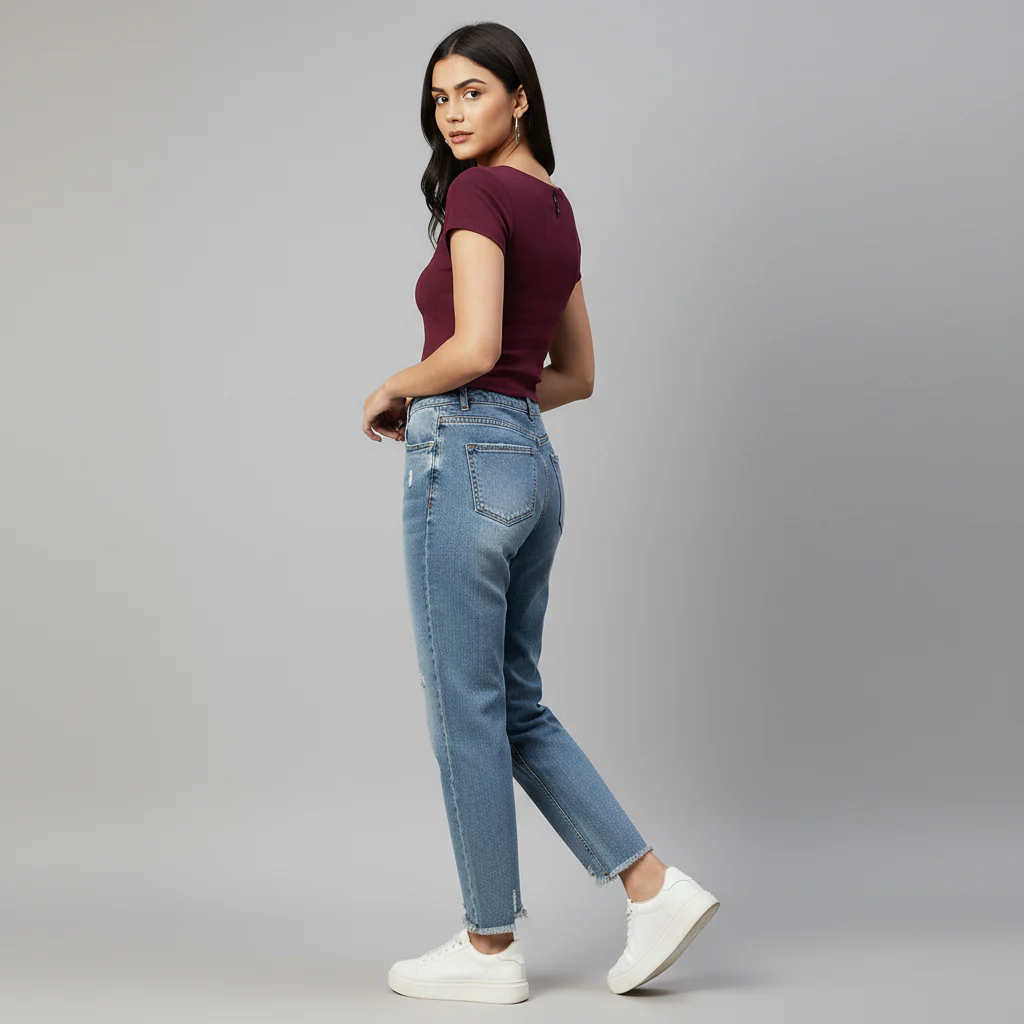 Knitted Solid Slim Fit T-Shirt - Image 6