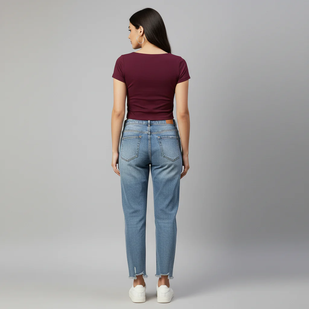 Knitted Solid Slim Fit T-Shirt - Image 7