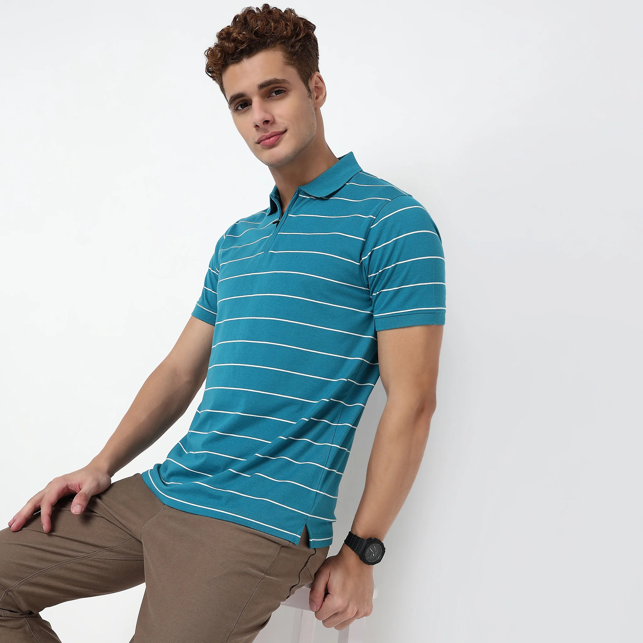 Striped Weekend Polo T-Shirt