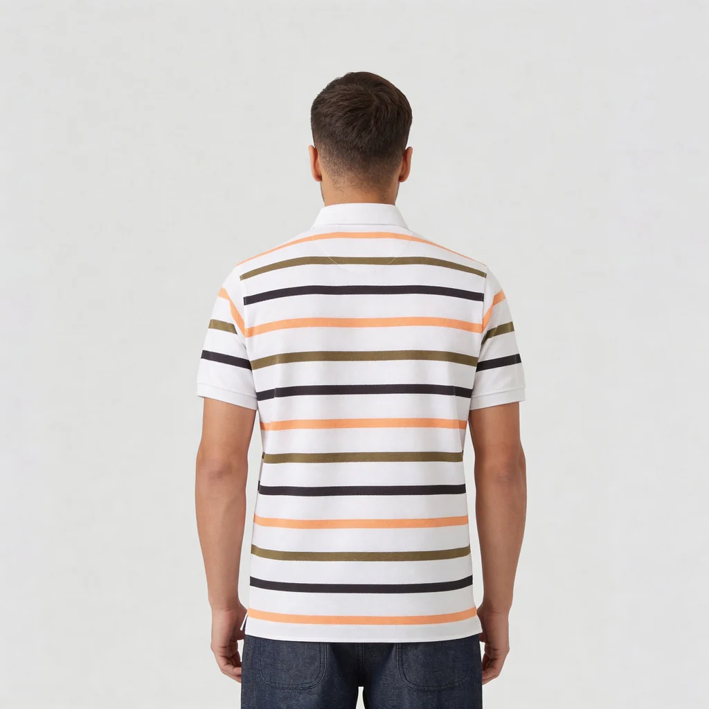 Knitted Striped Weekend Polo T-Shirt - Image 3