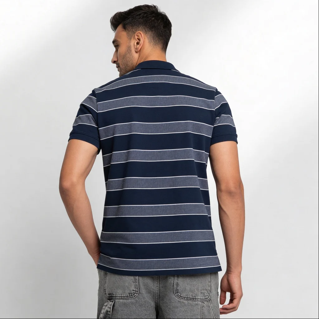 Knitted Striped Weekend Polo T-Shirt - Image 3