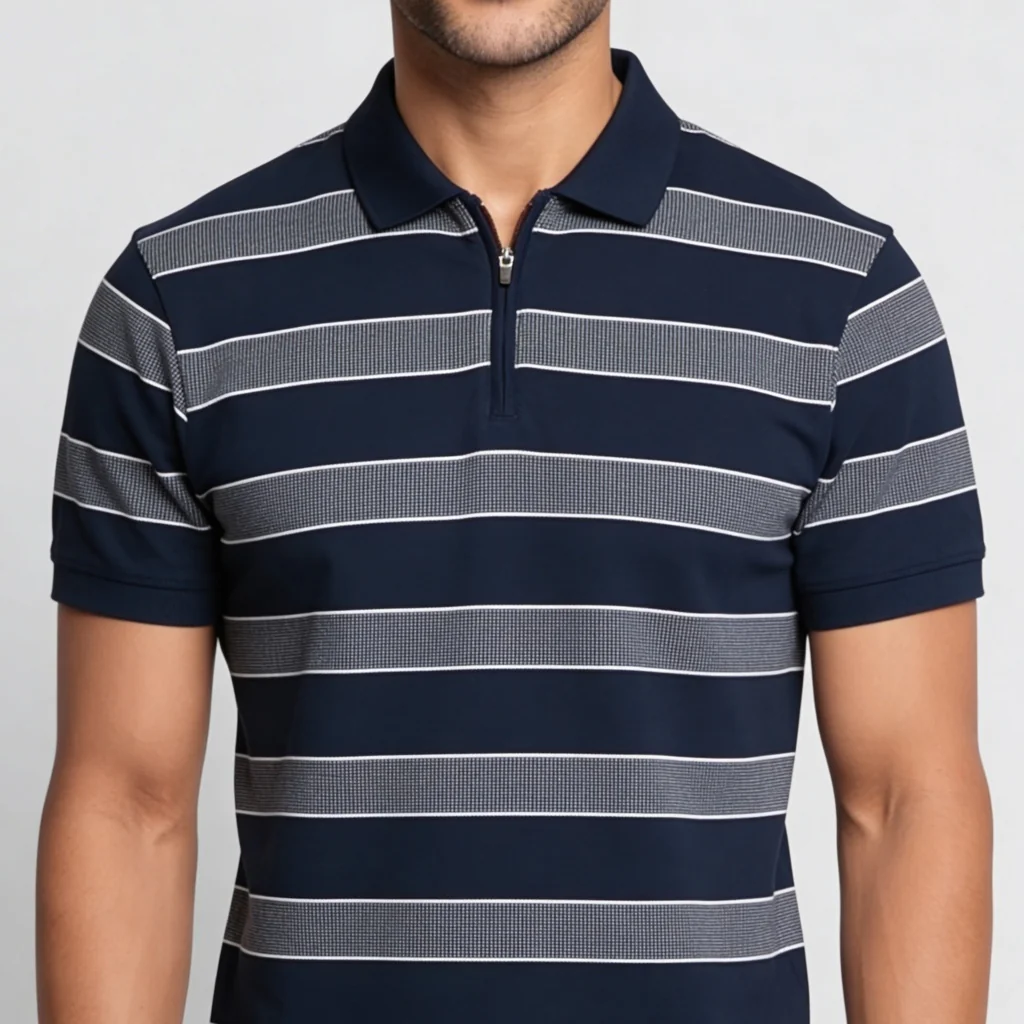 Knitted Striped Weekend Polo T-Shirt - Image 4