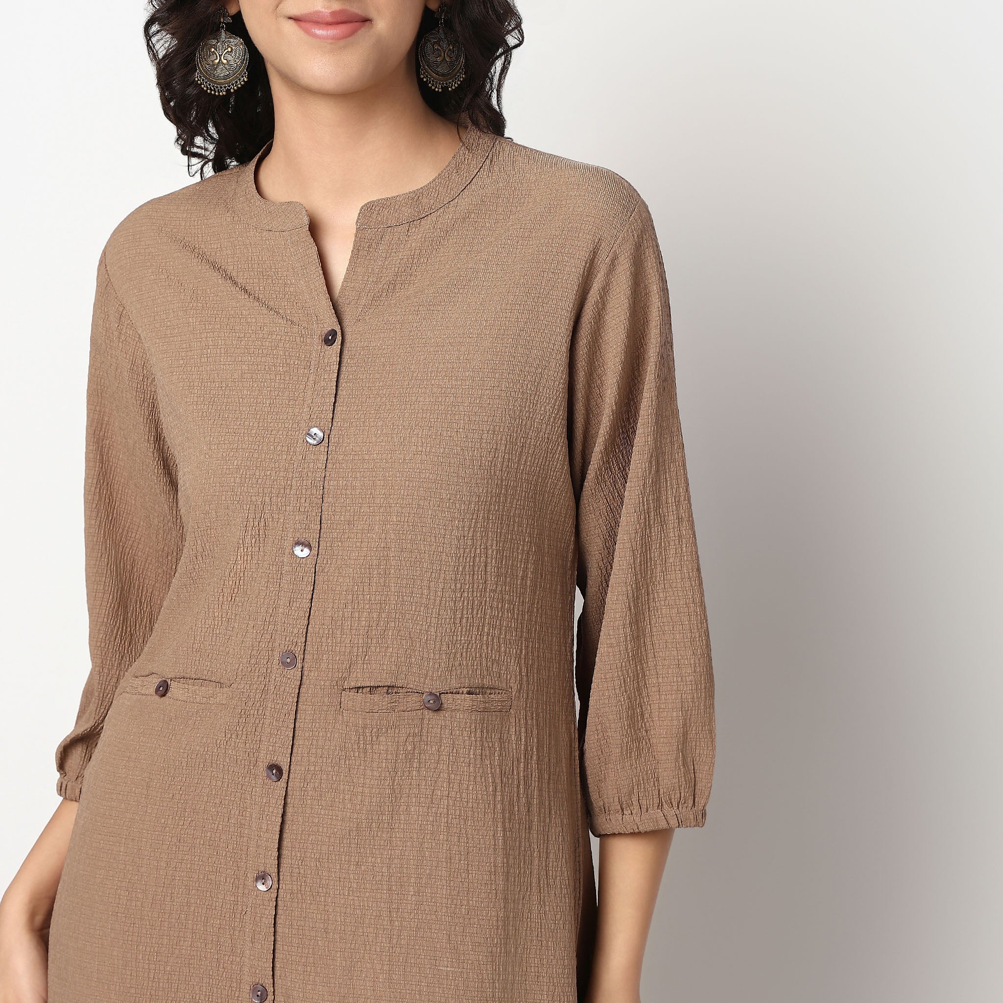 Band Collar Kurta Set with Pant - Image 4