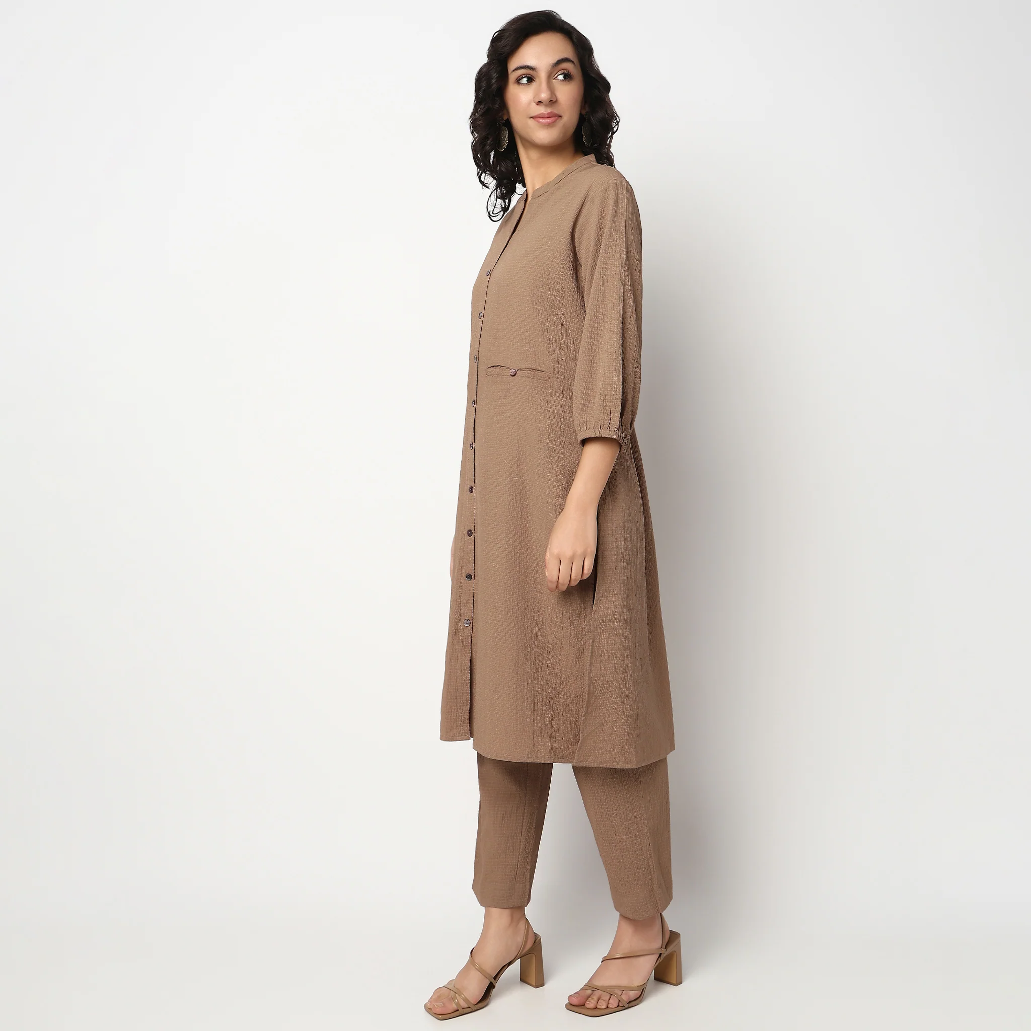 Band Collar Kurta Set with Pant - Image 7