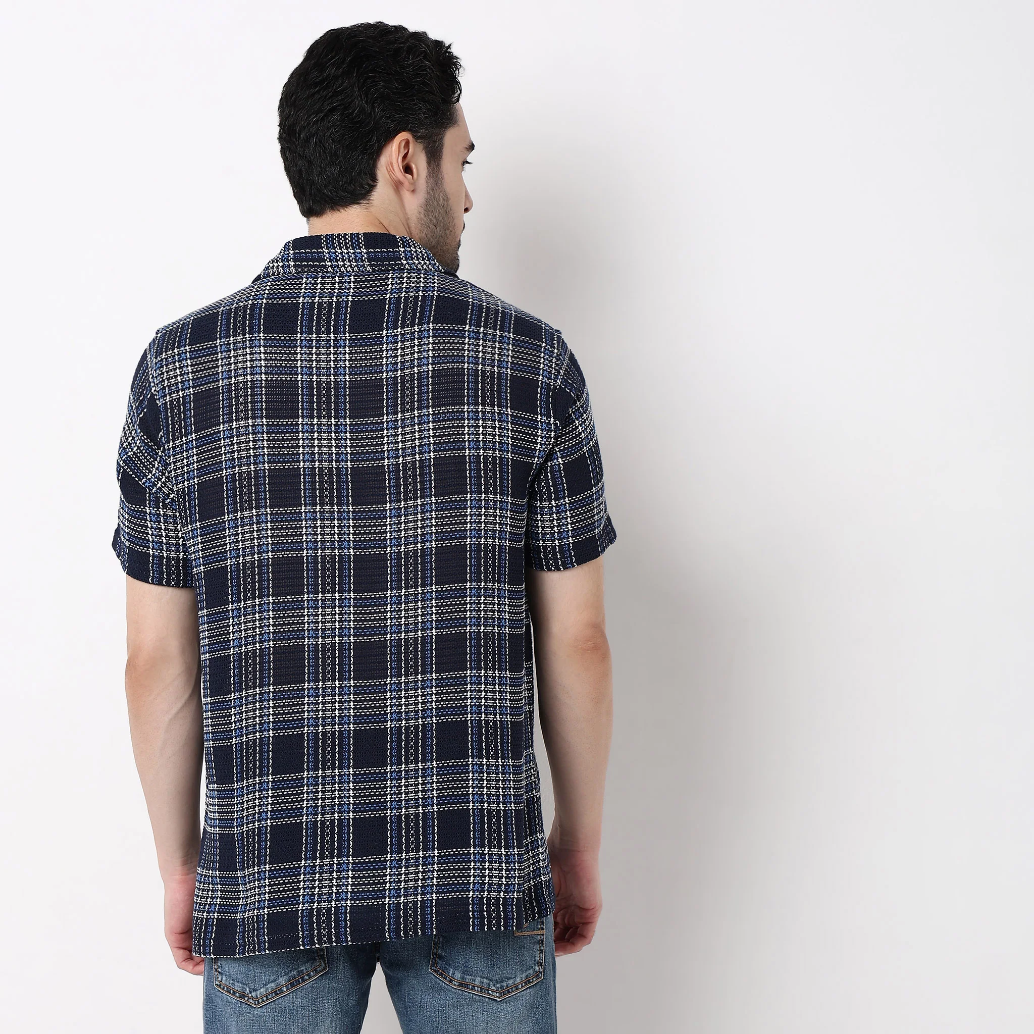 Mens Yarn Dyed Cuban Shirt - Image 3