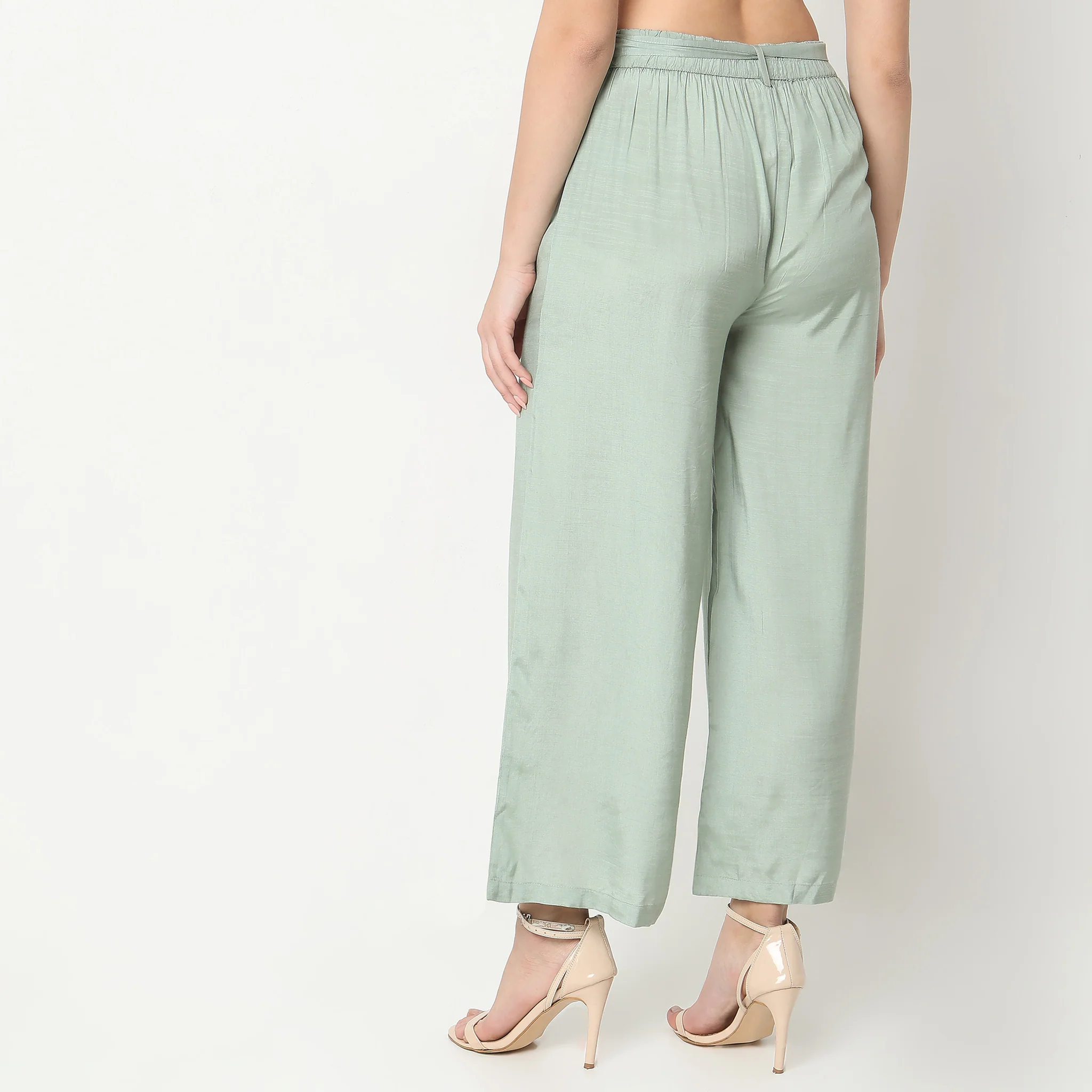 Mid Flare Solid High Rise Culottes - Image 3