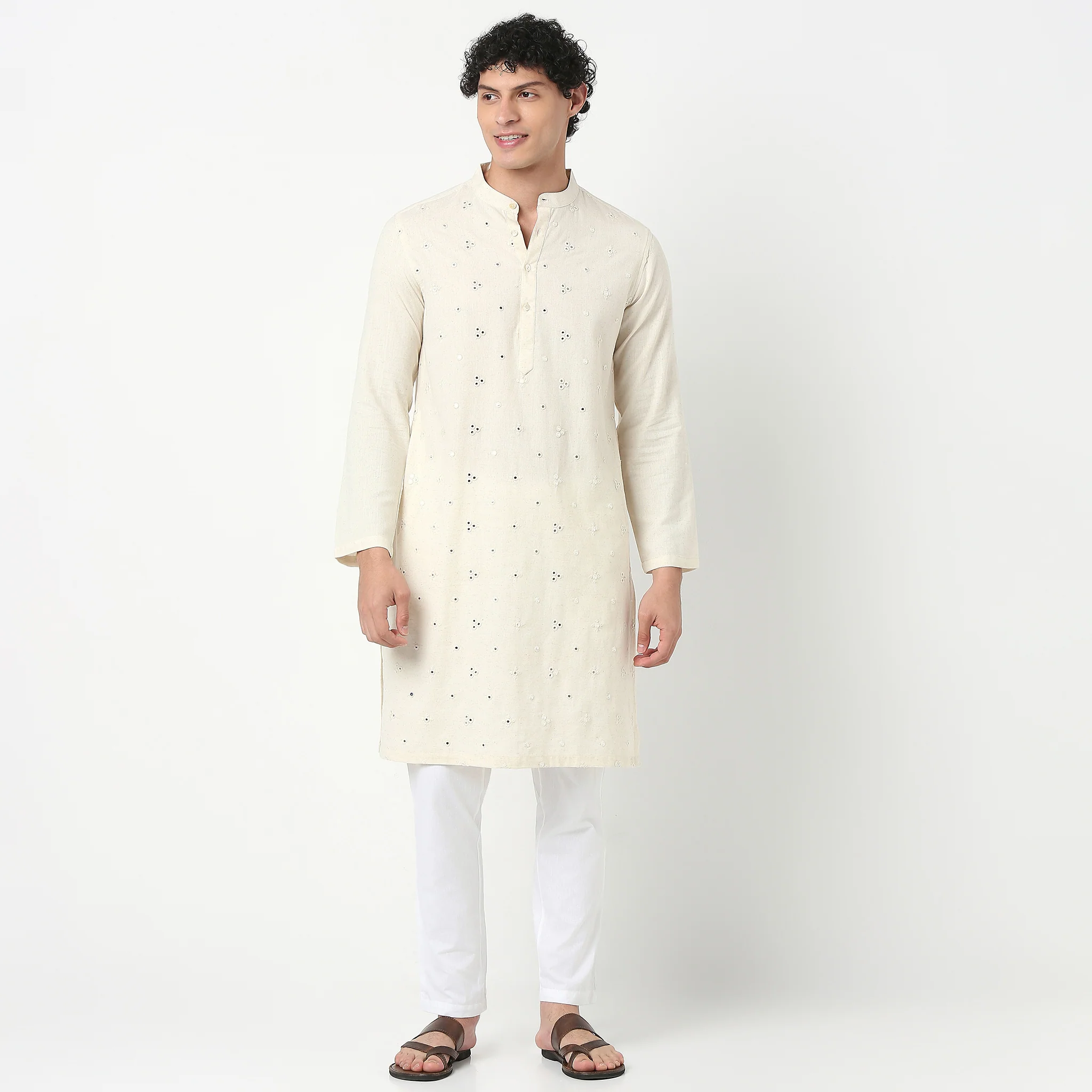 Mirror Long Embroidered Kurta - Image 2
