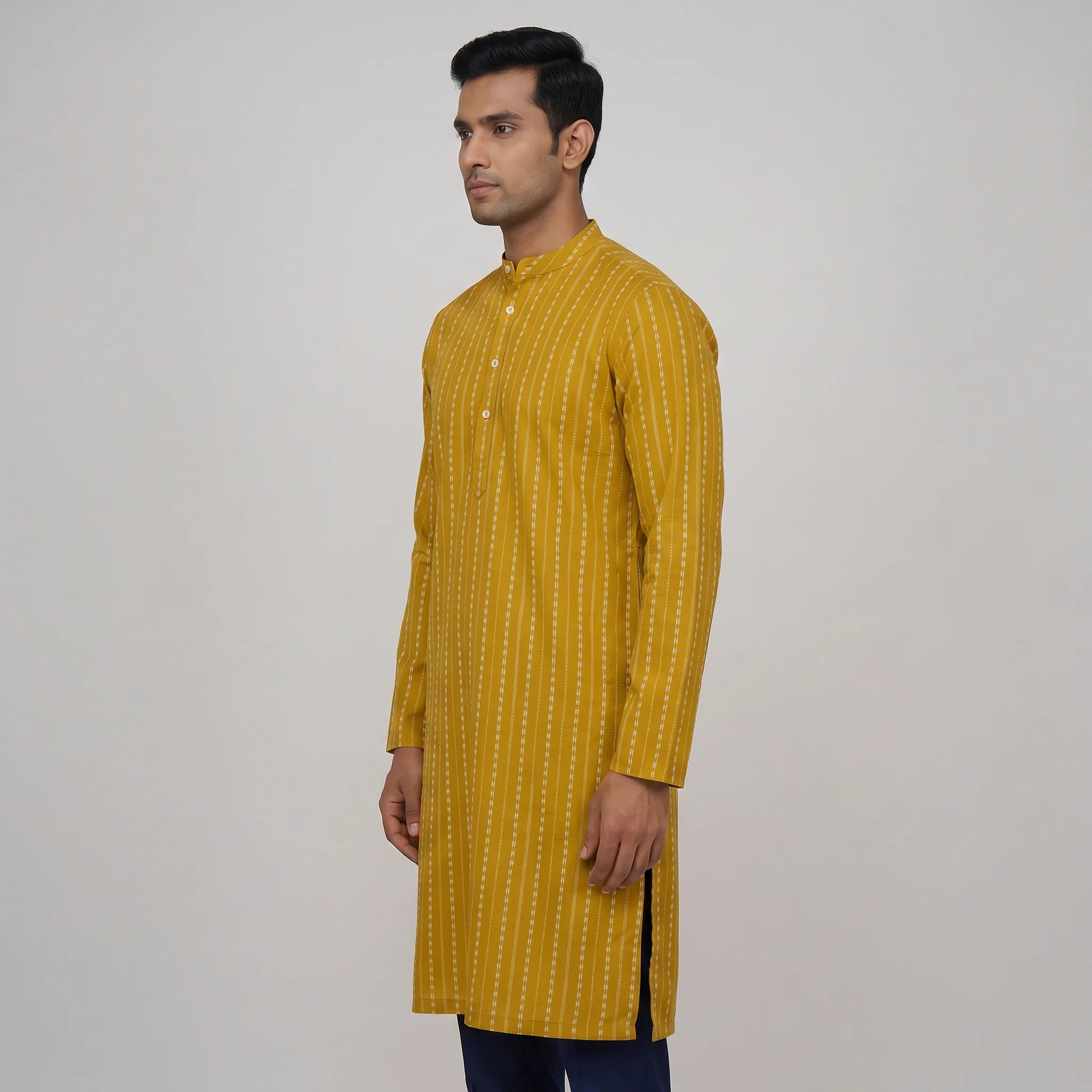 Jacquard Straight Long Kurta - Image 2