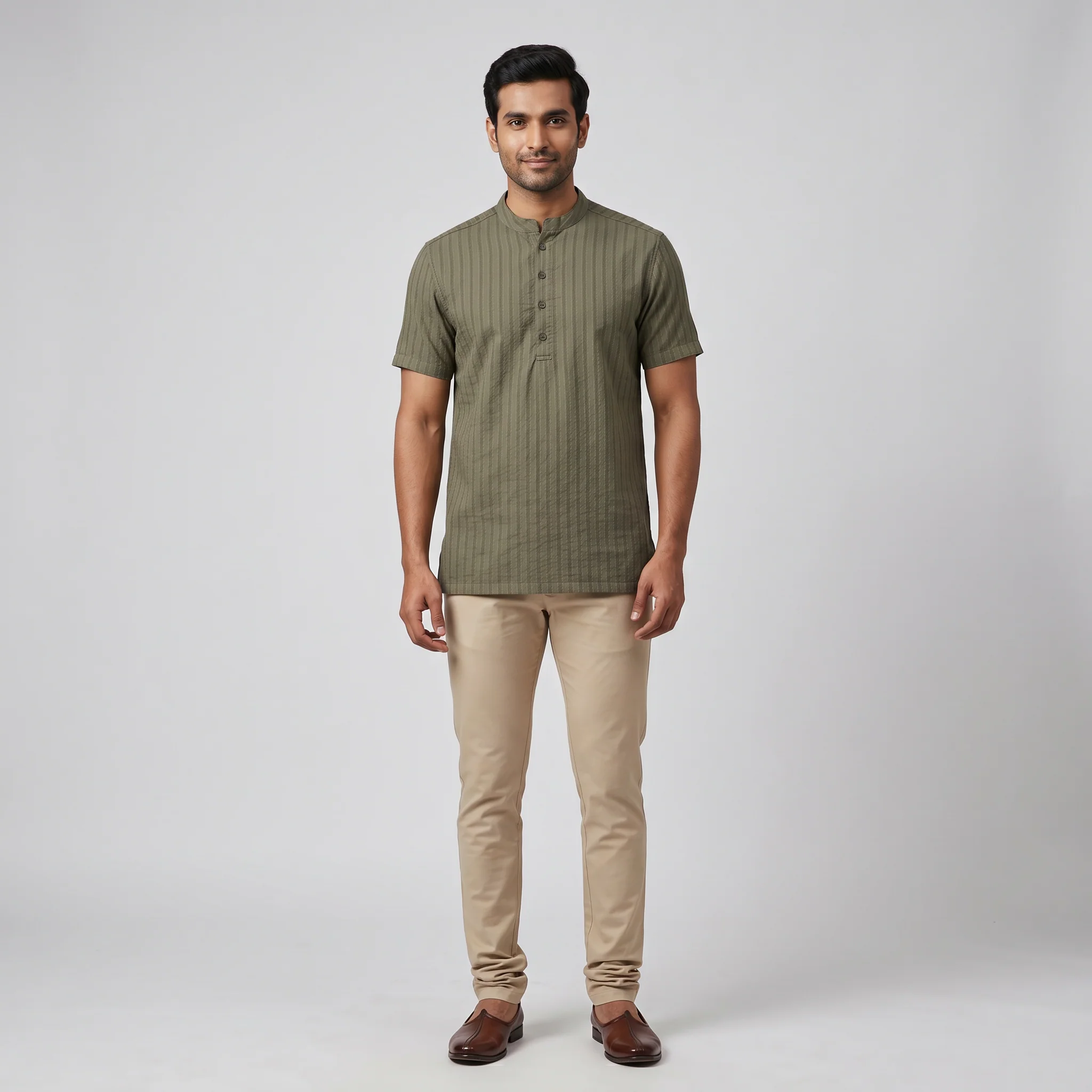 Cotton Striped Short Kurta