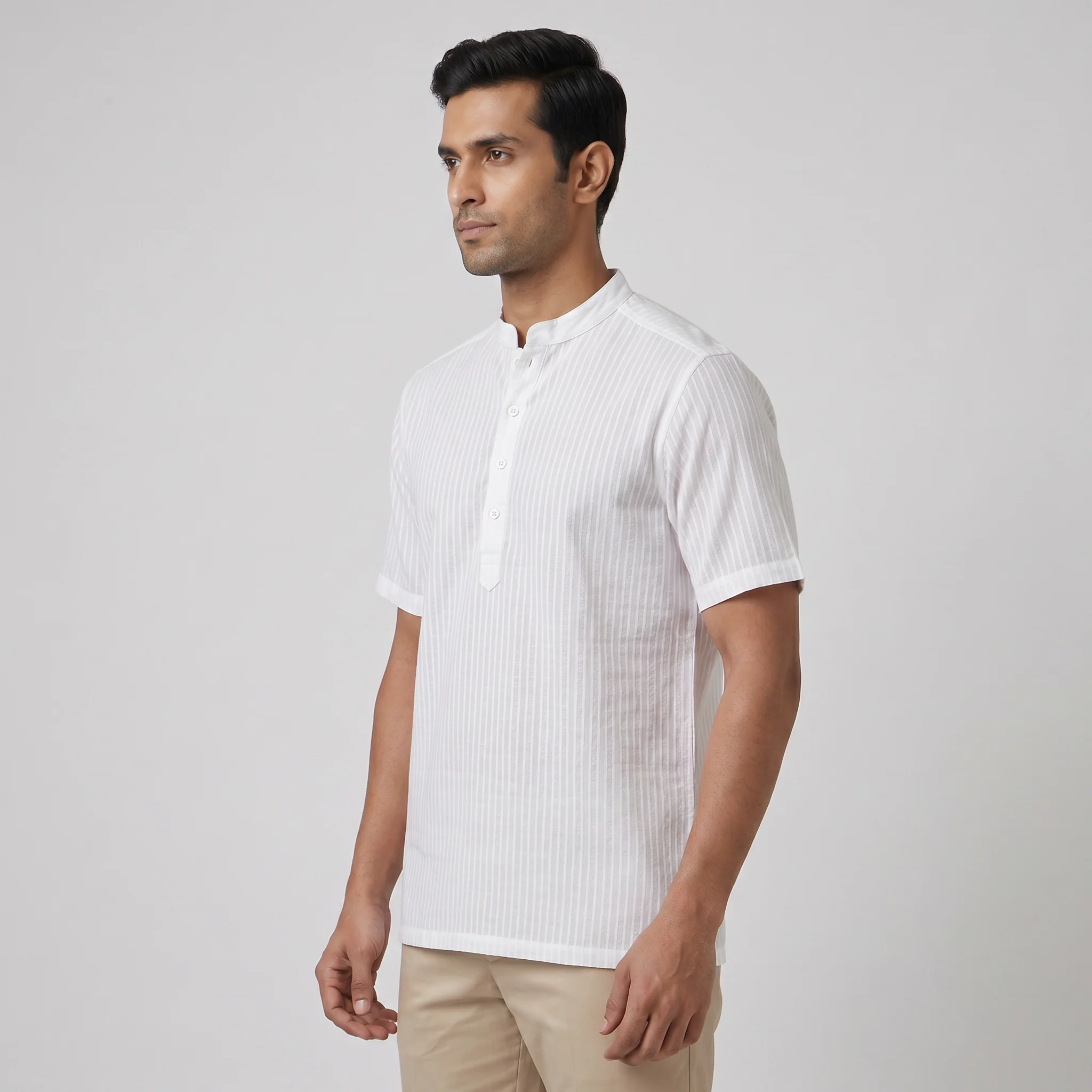 Cotton Striped Short Kurta - Image 6