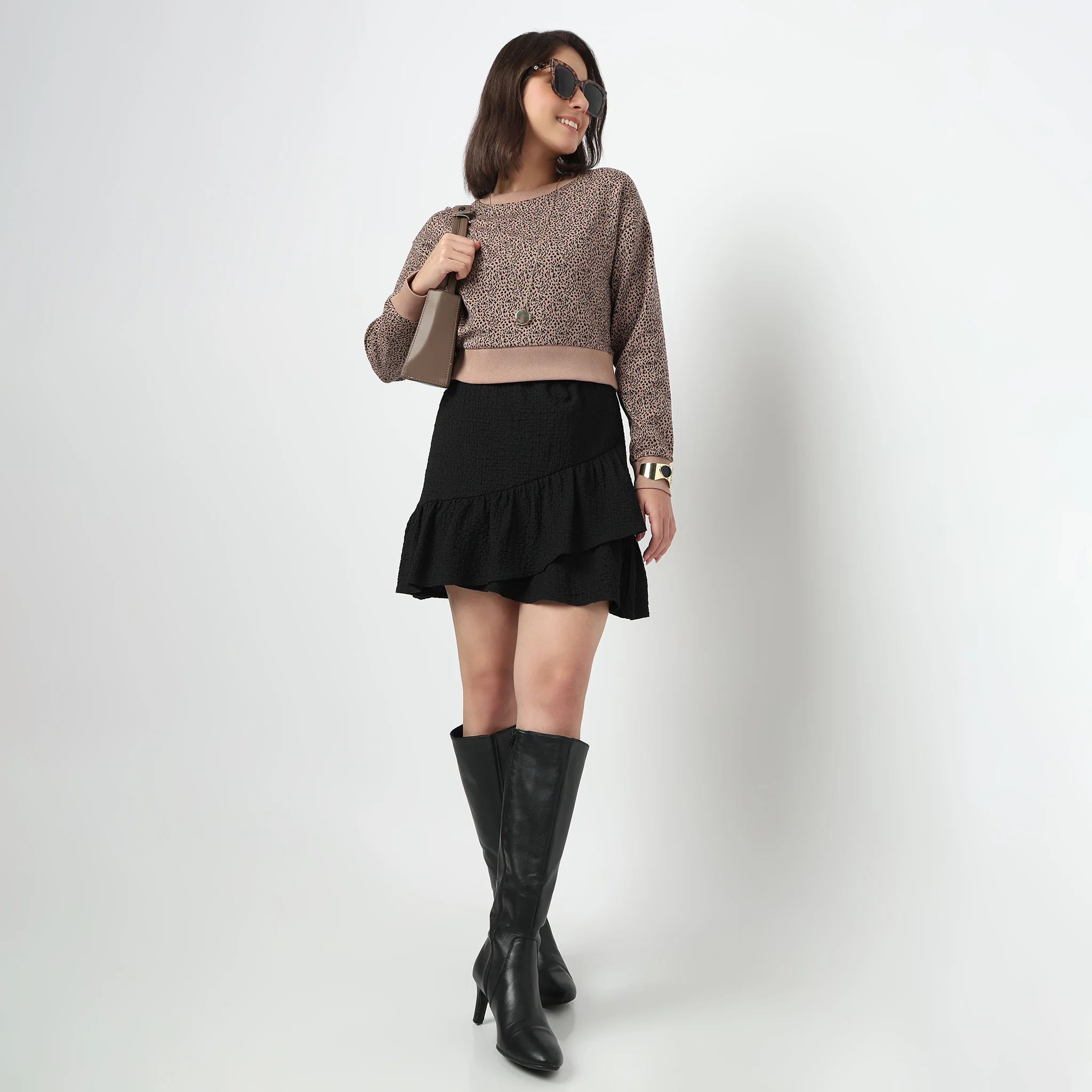 Oversize Cotton Cropped T-Shirt