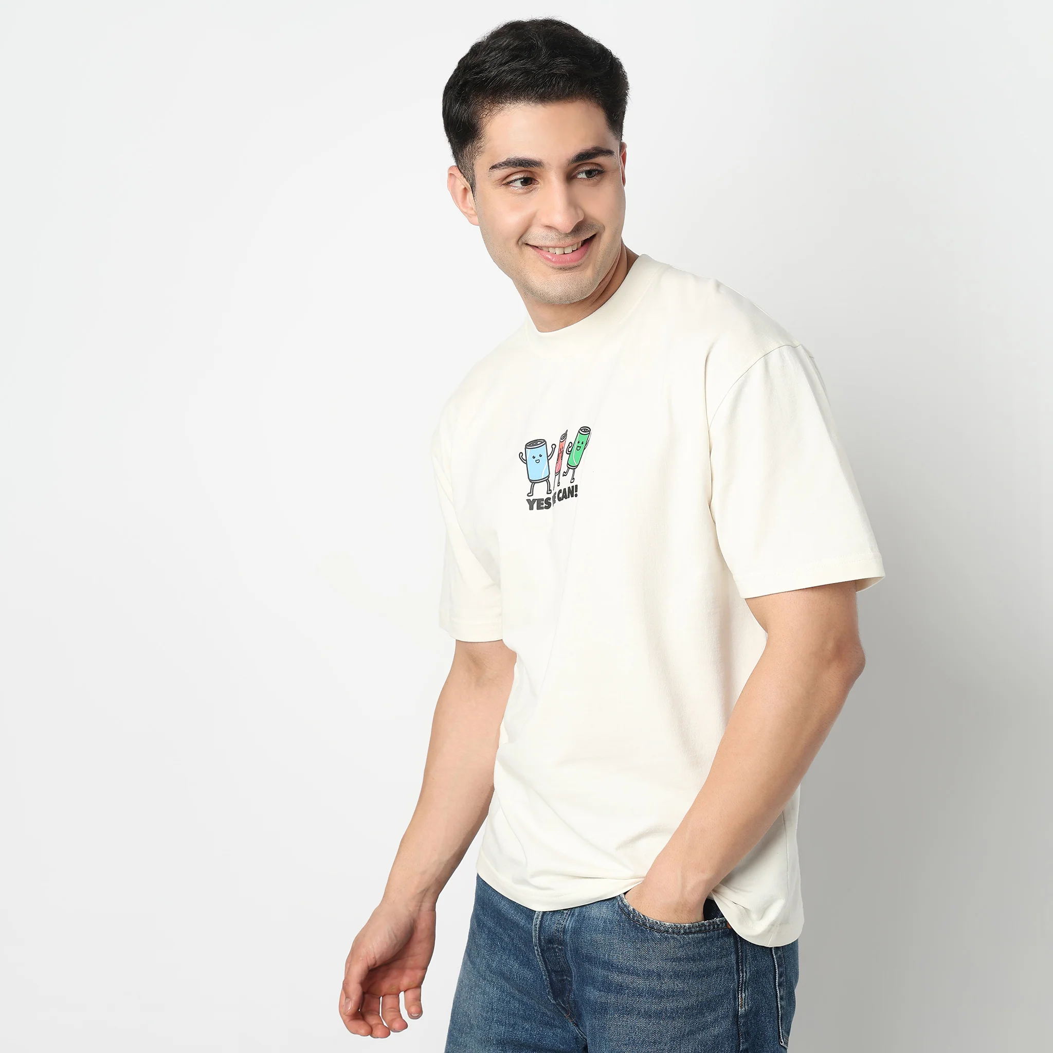 Oversize Cotton Slogan T-Shirt - Image 5