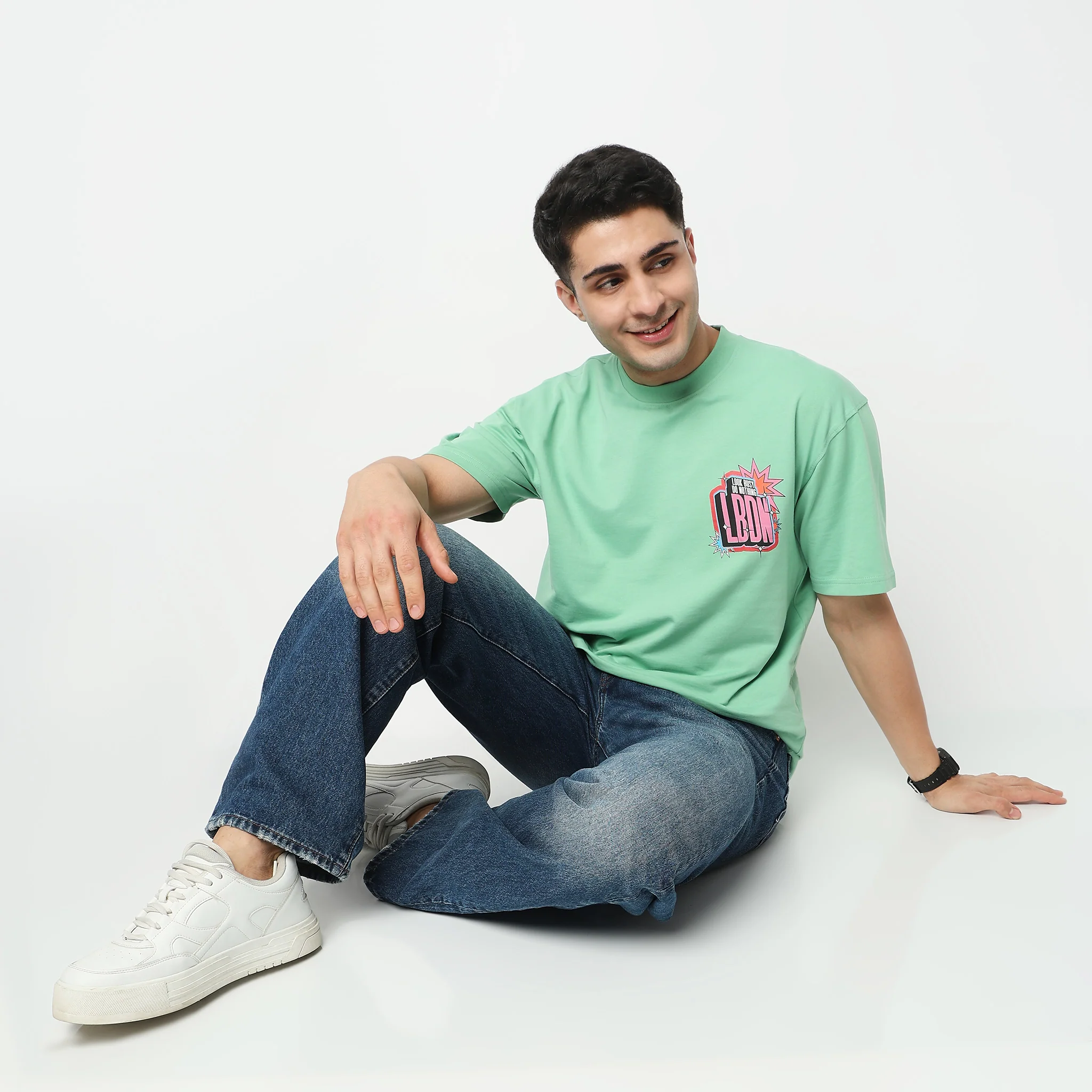 Oversize Cotton Slogan T-Shirt