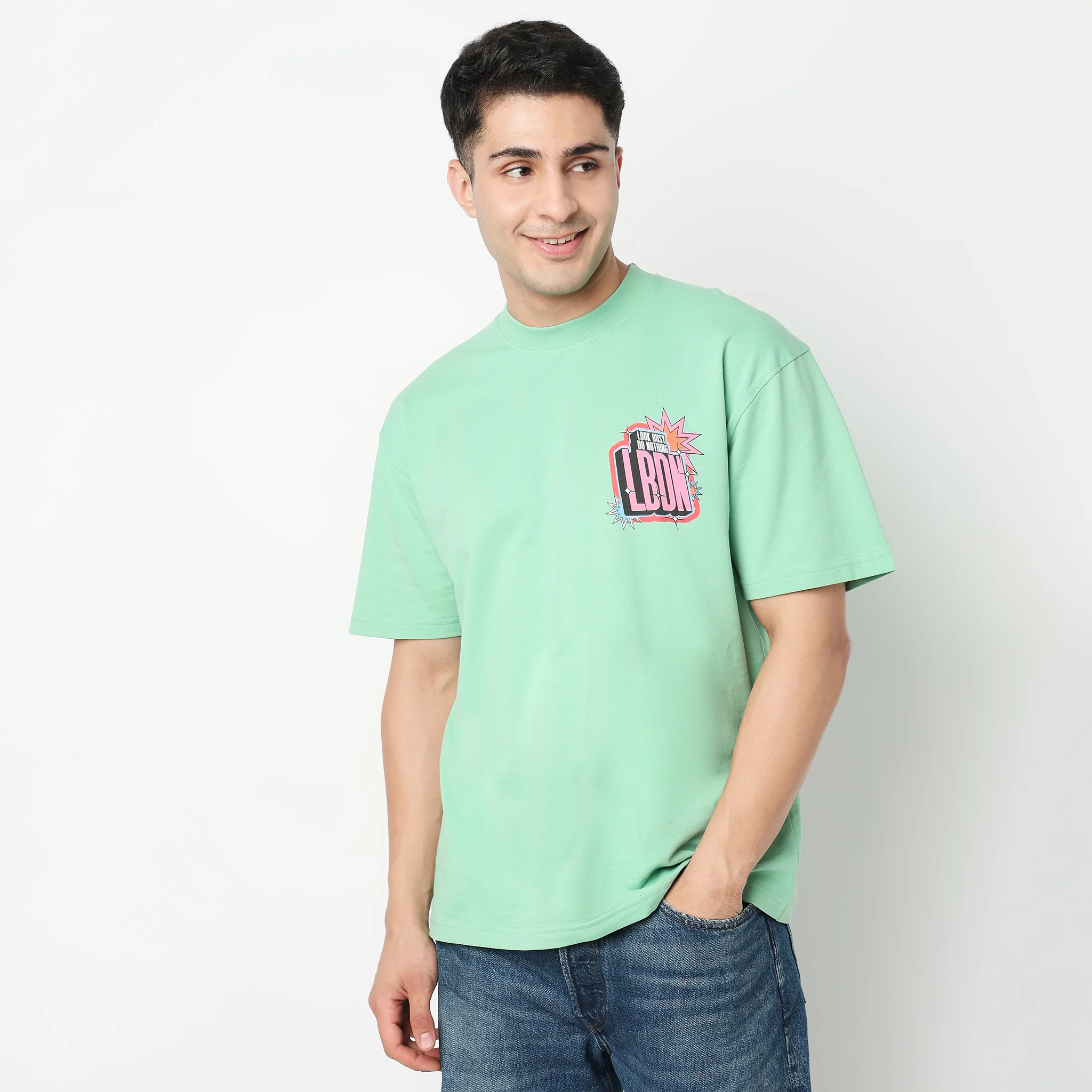 Oversize Cotton Slogan T-Shirt - Image 2