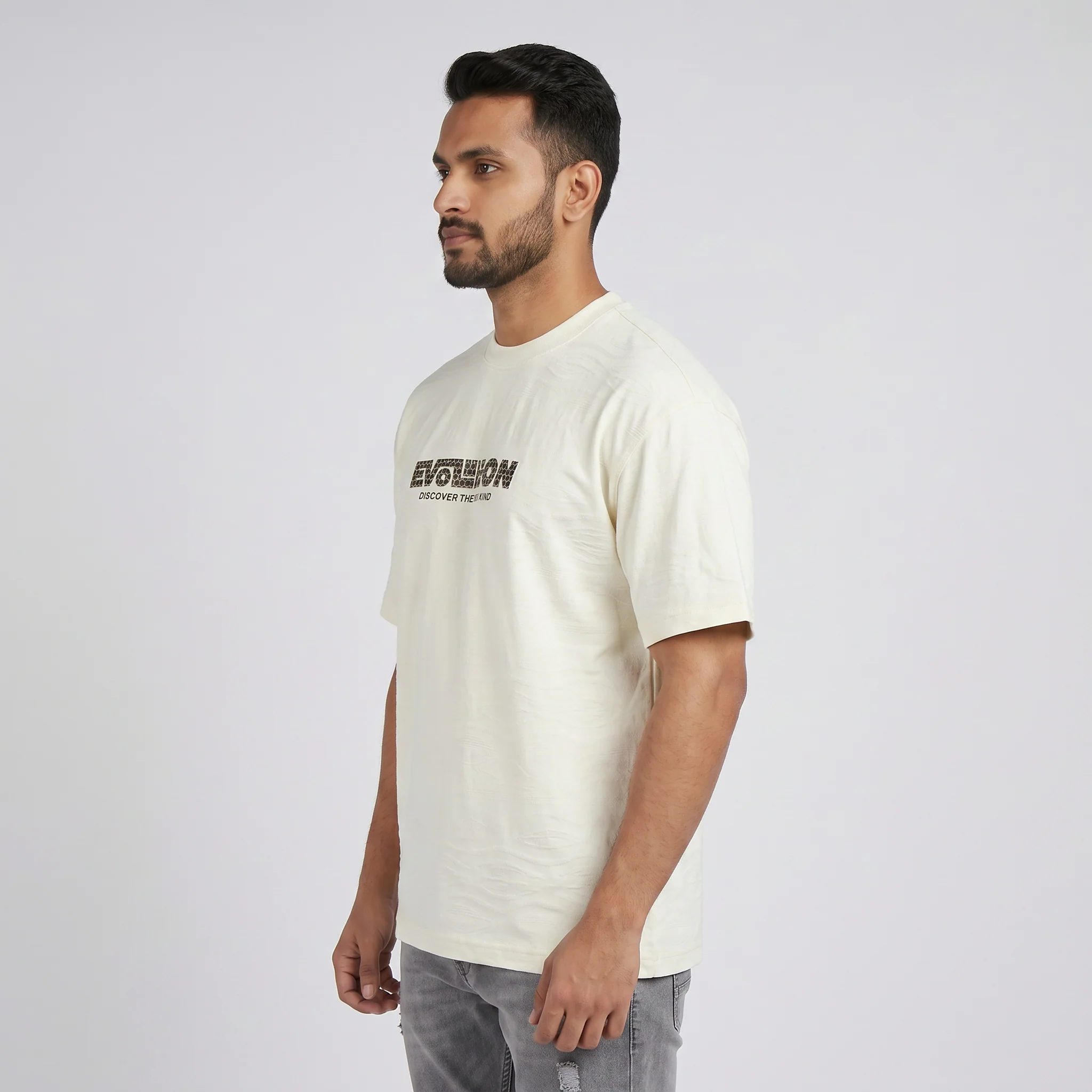 Oversize Crew Neck Structured T-Shirt - Image 2