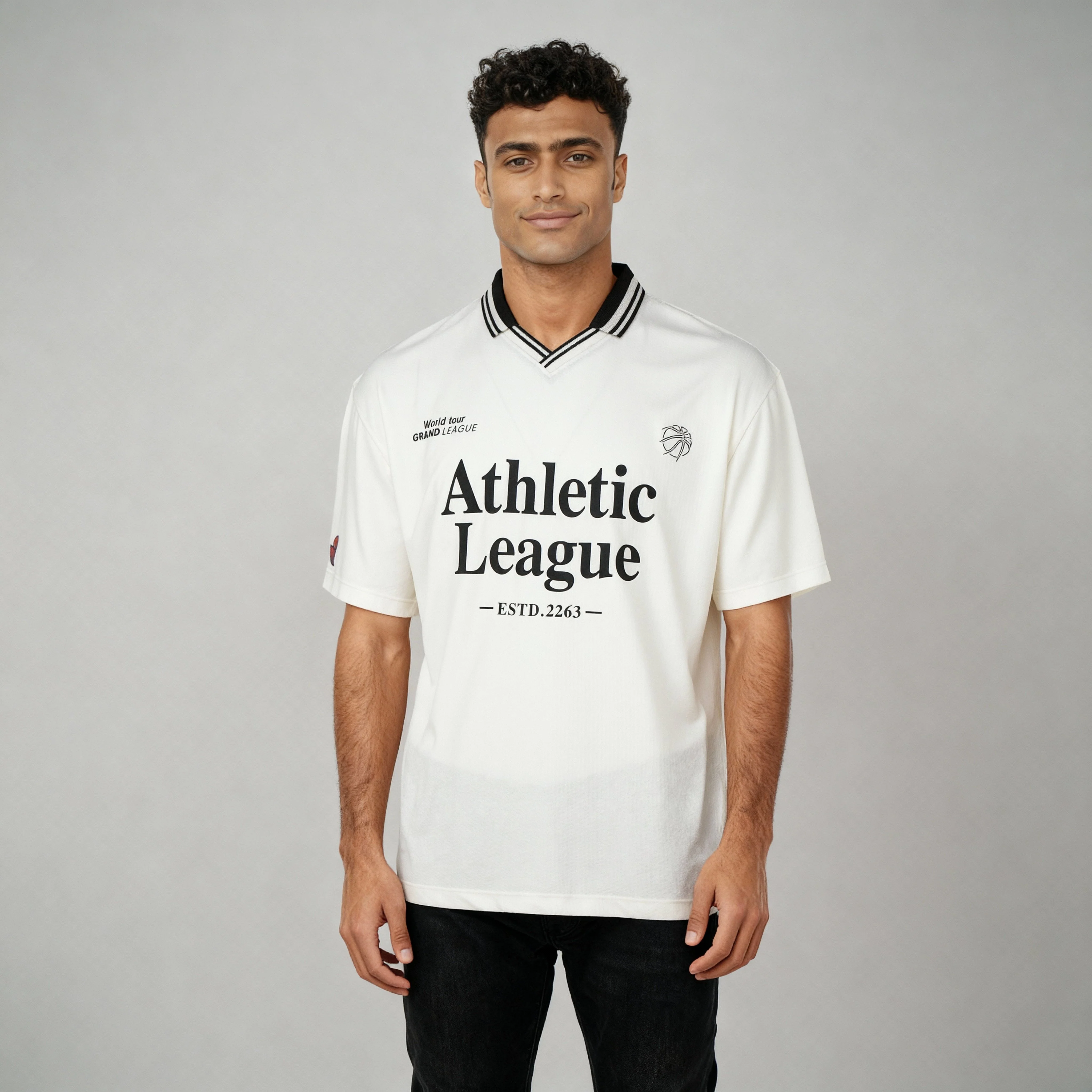 Oversize Drip Graphic Polo T-Shirt - Image 5