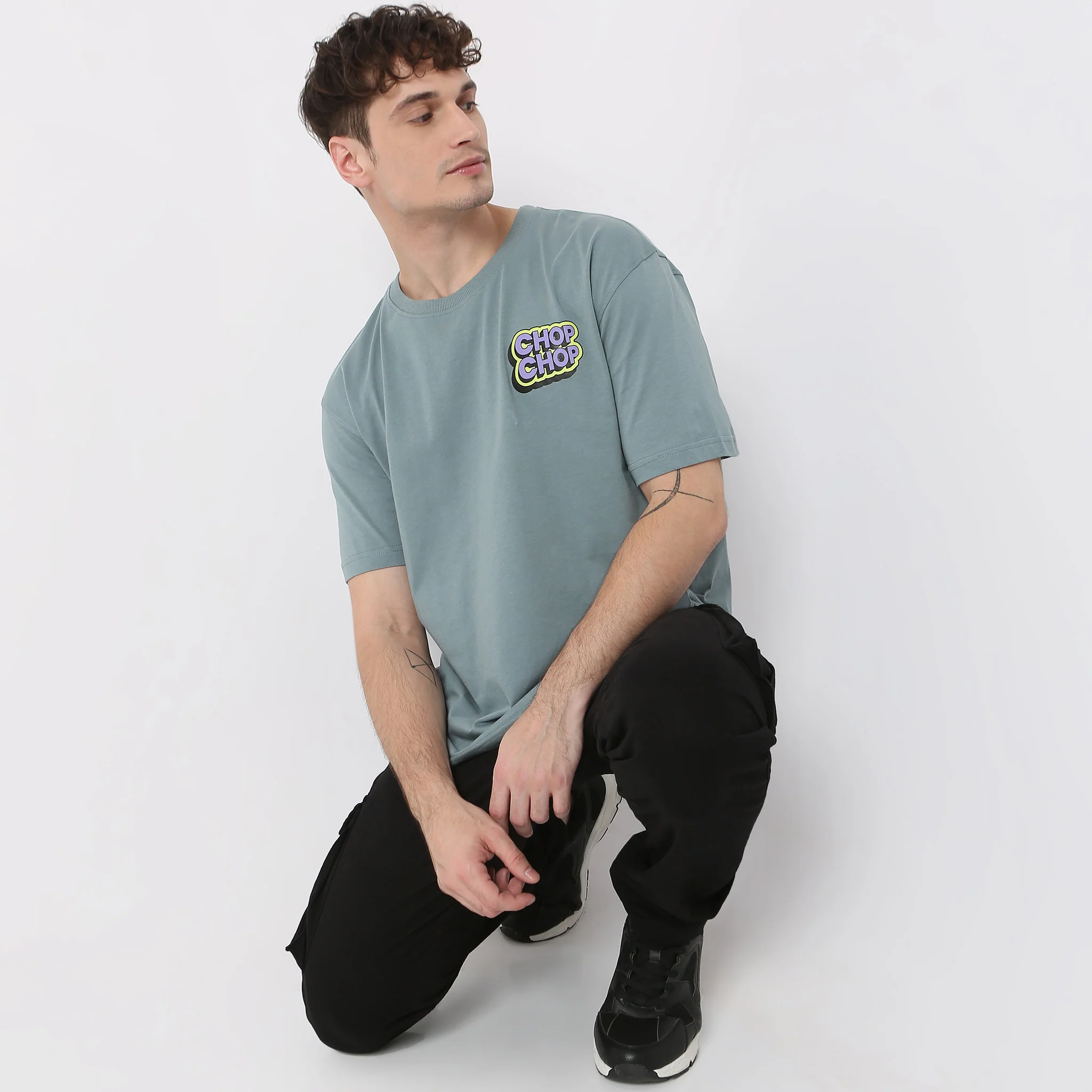 Oversize Graphic Crew Neck Slogan T-Shirt - Image 2
