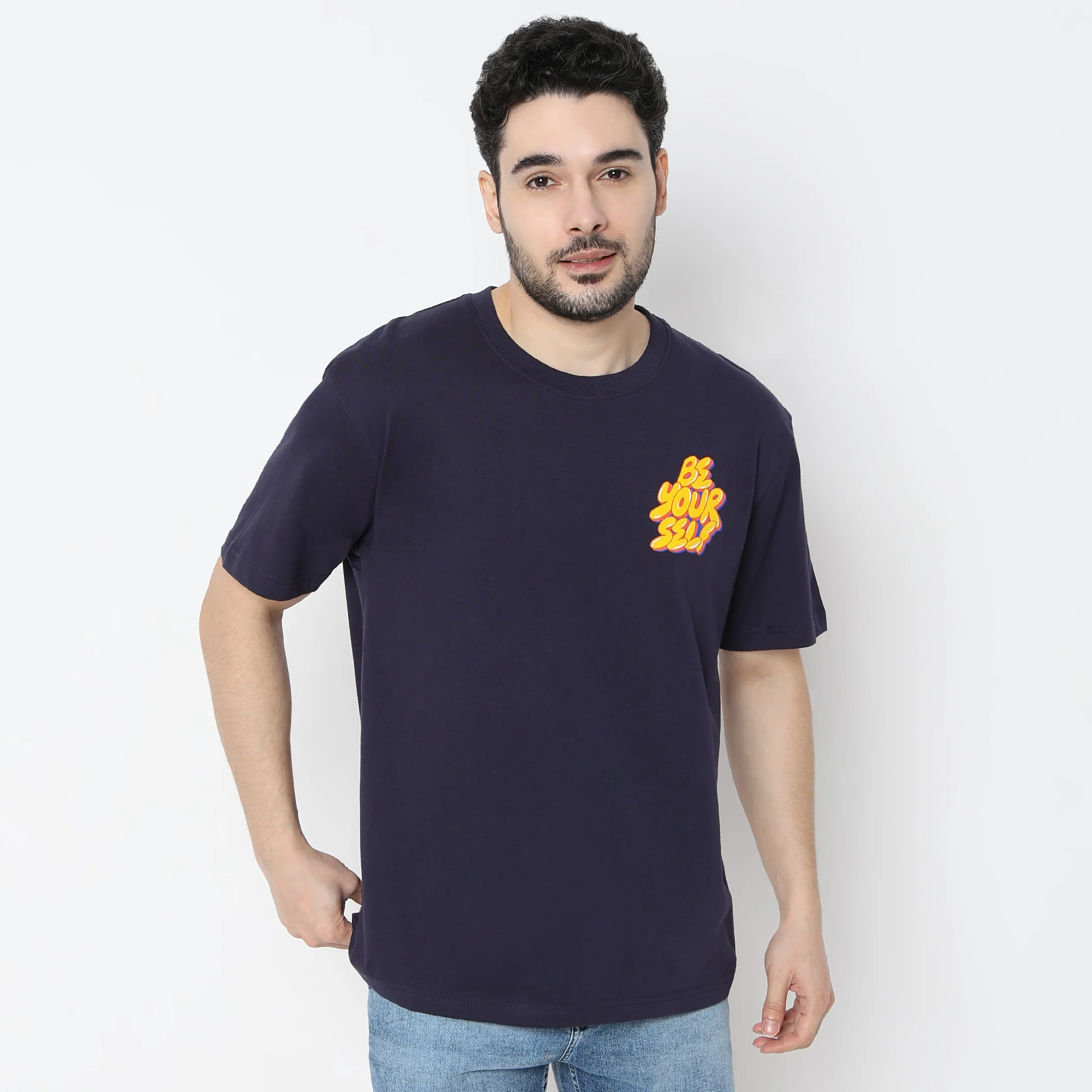 Oversize Graphic Crew Neck Slogan T-Shirt - Image 2
