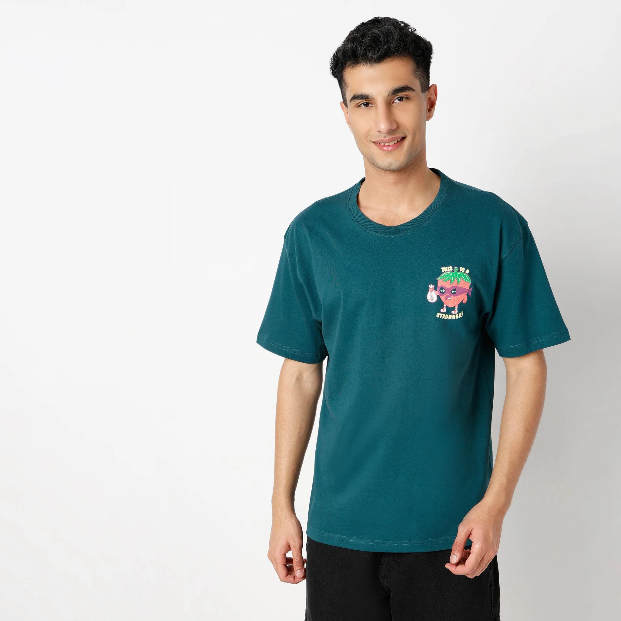 Oversize Graphic Crew Neck Slogan T-Shirt - Image 2