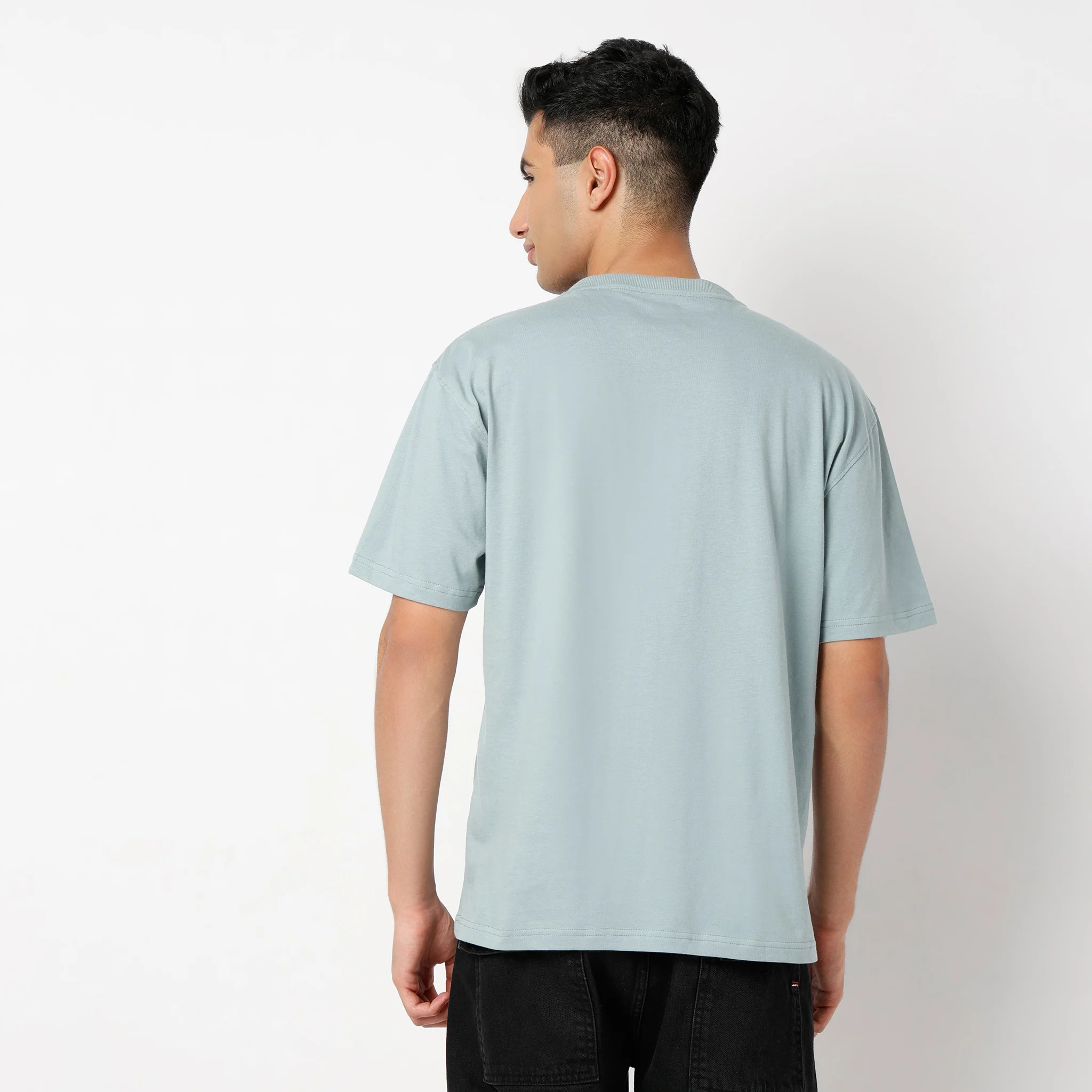 Oversize Graphic Crew Neck Slogan T-Shirt - Image 3