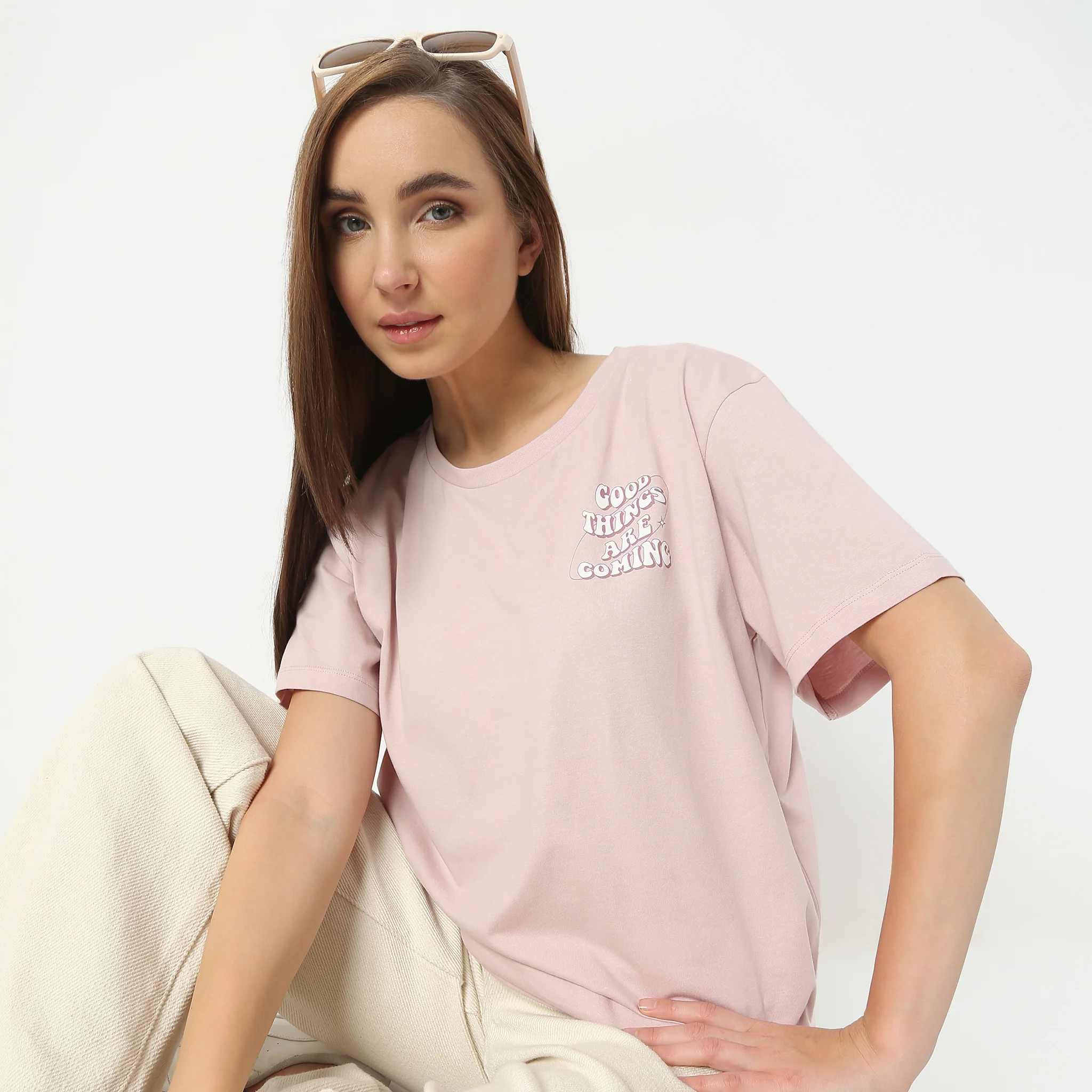 Oversize Printed Round Neck Short Sleeve T-Shirt