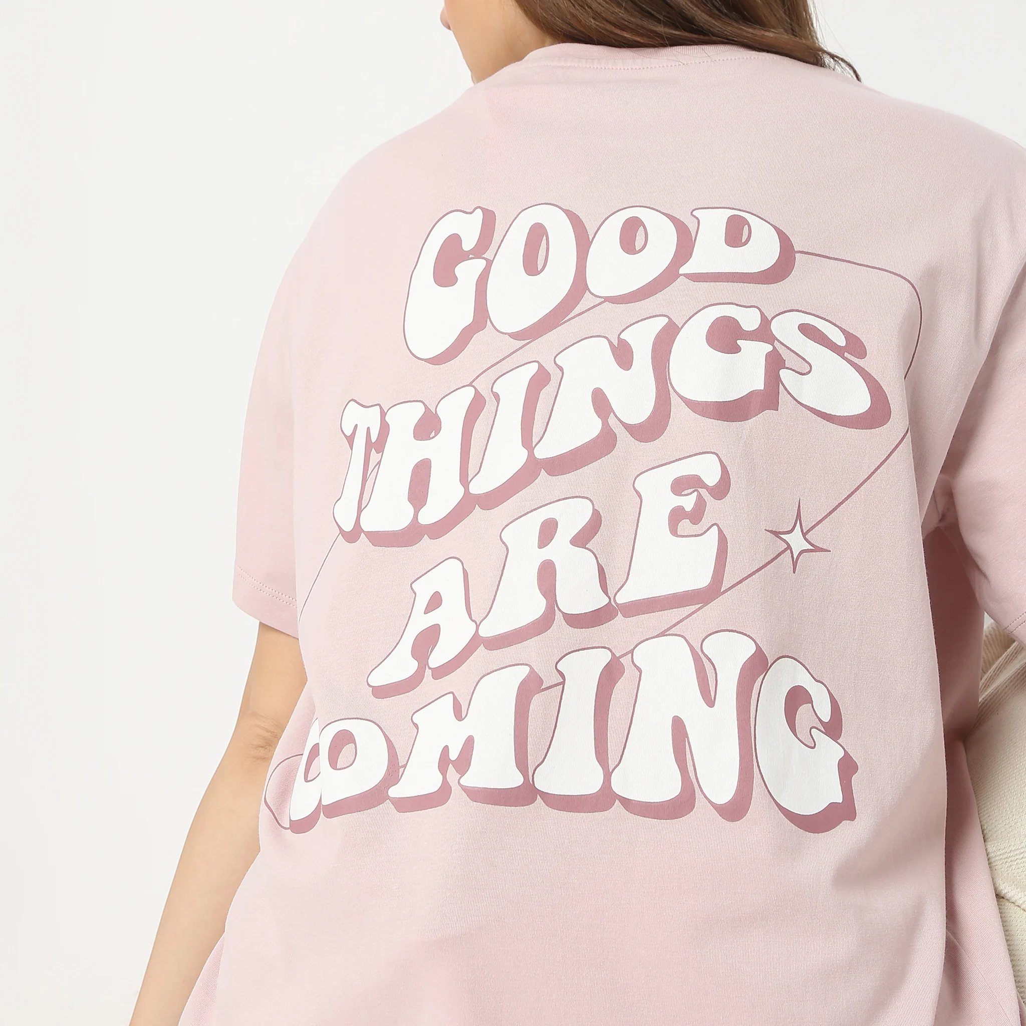 Oversize Printed Round Neck Short Sleeve T-Shirt - Image 5