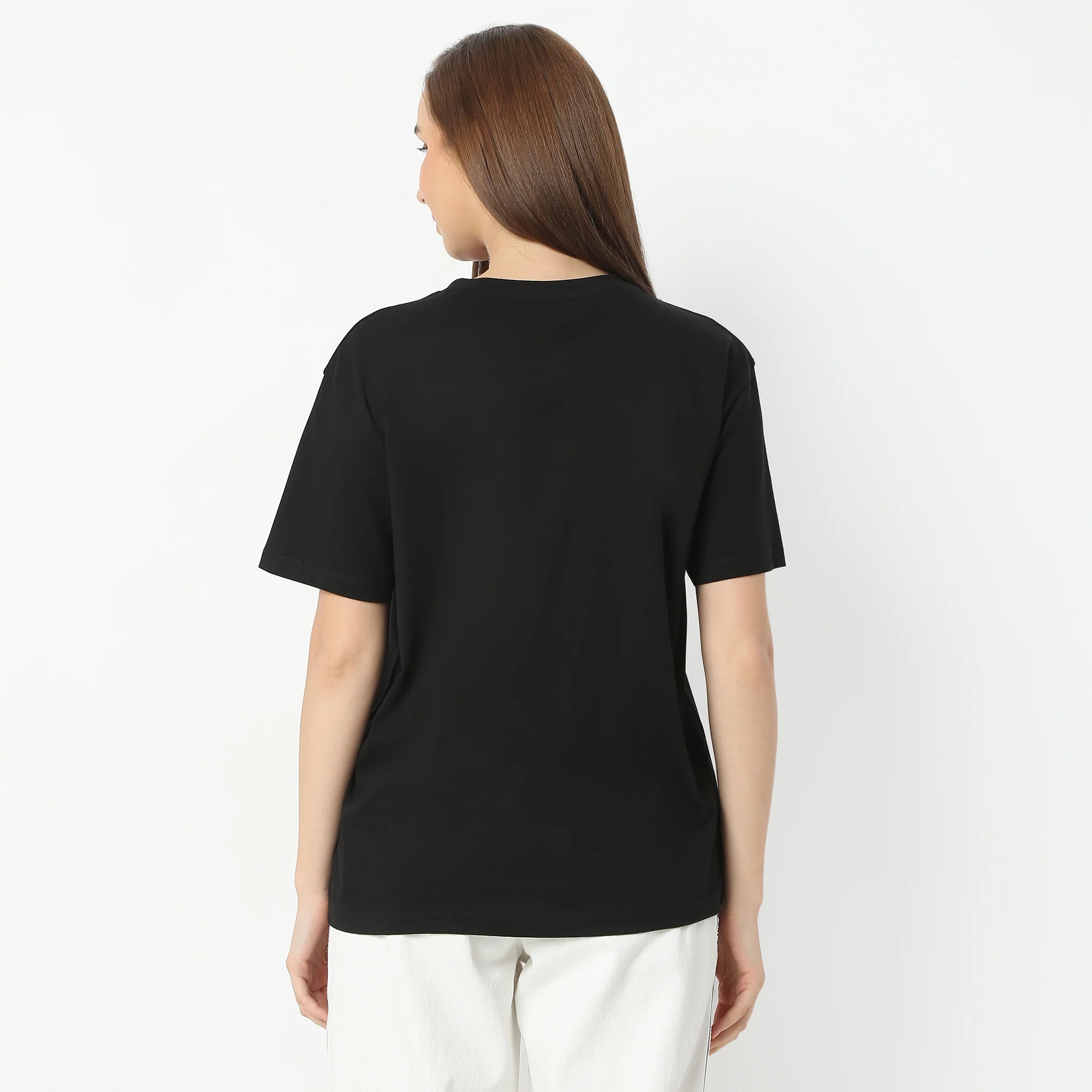 Oversize Printed Round Neck Short Sleeve T-Shirt - Image 3