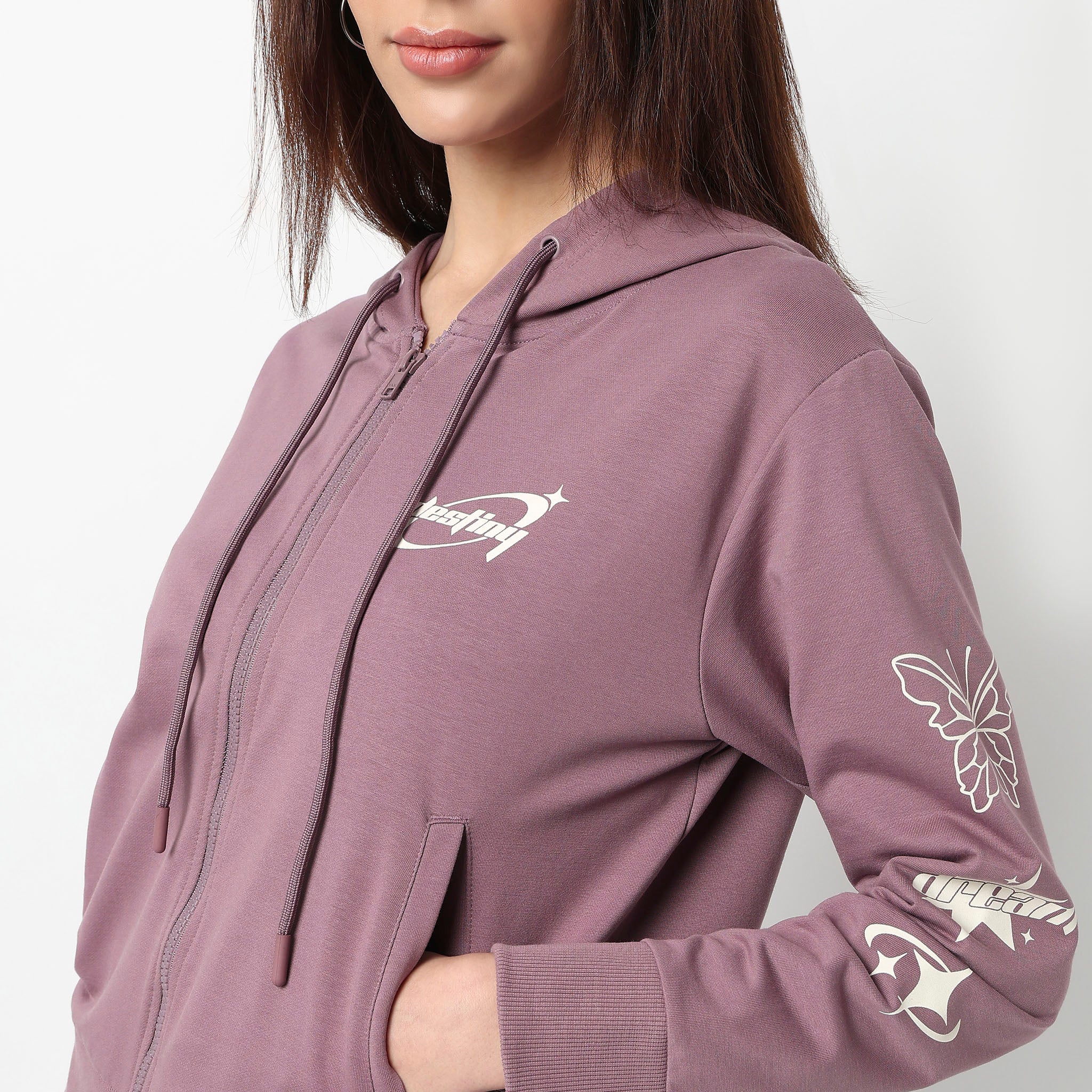 Oversize Graphic Sweatshirt With Applique Work On Chest - Image 4