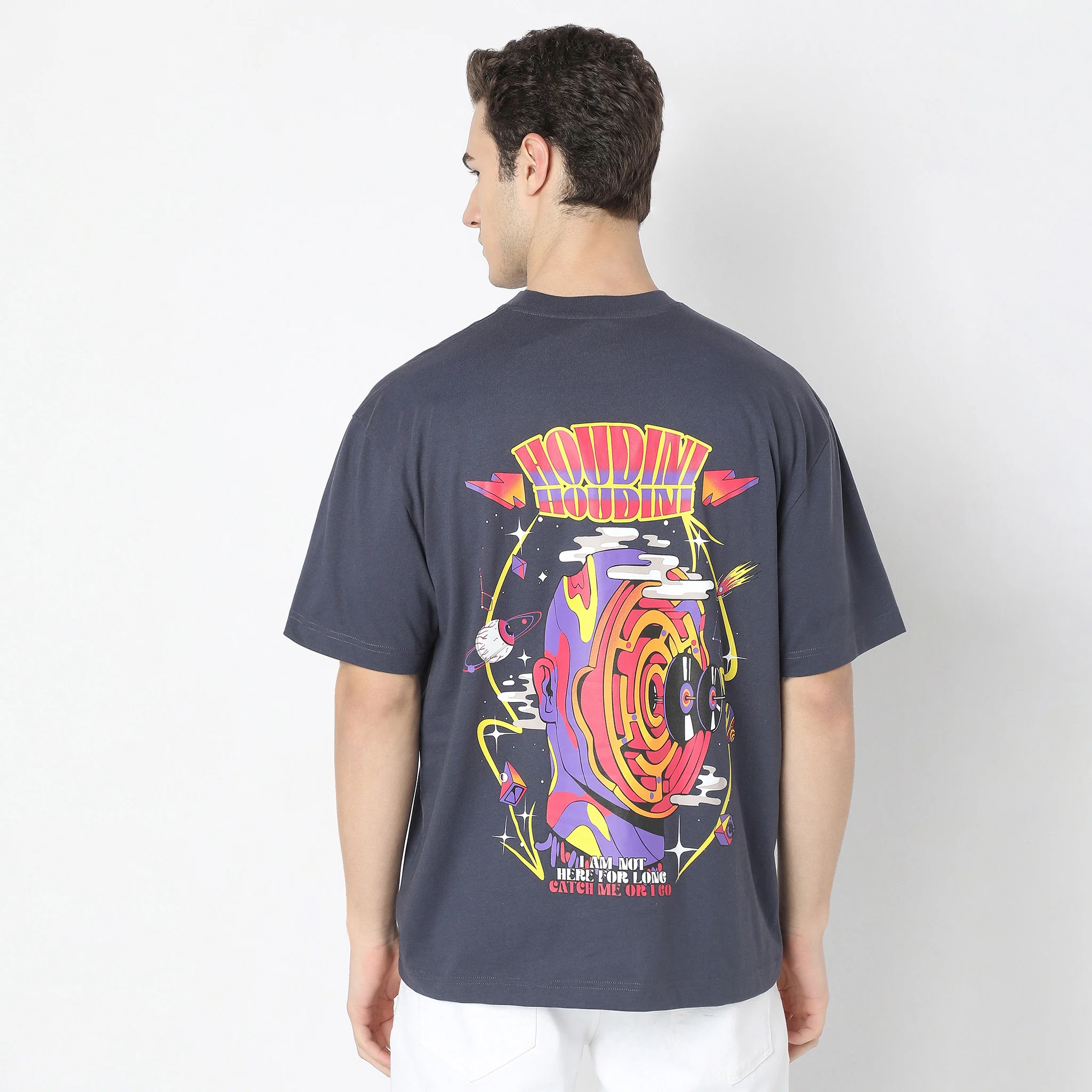 Oversize Graphic Crew Neck Karaoke Street Knit T-Shirt - Image 3