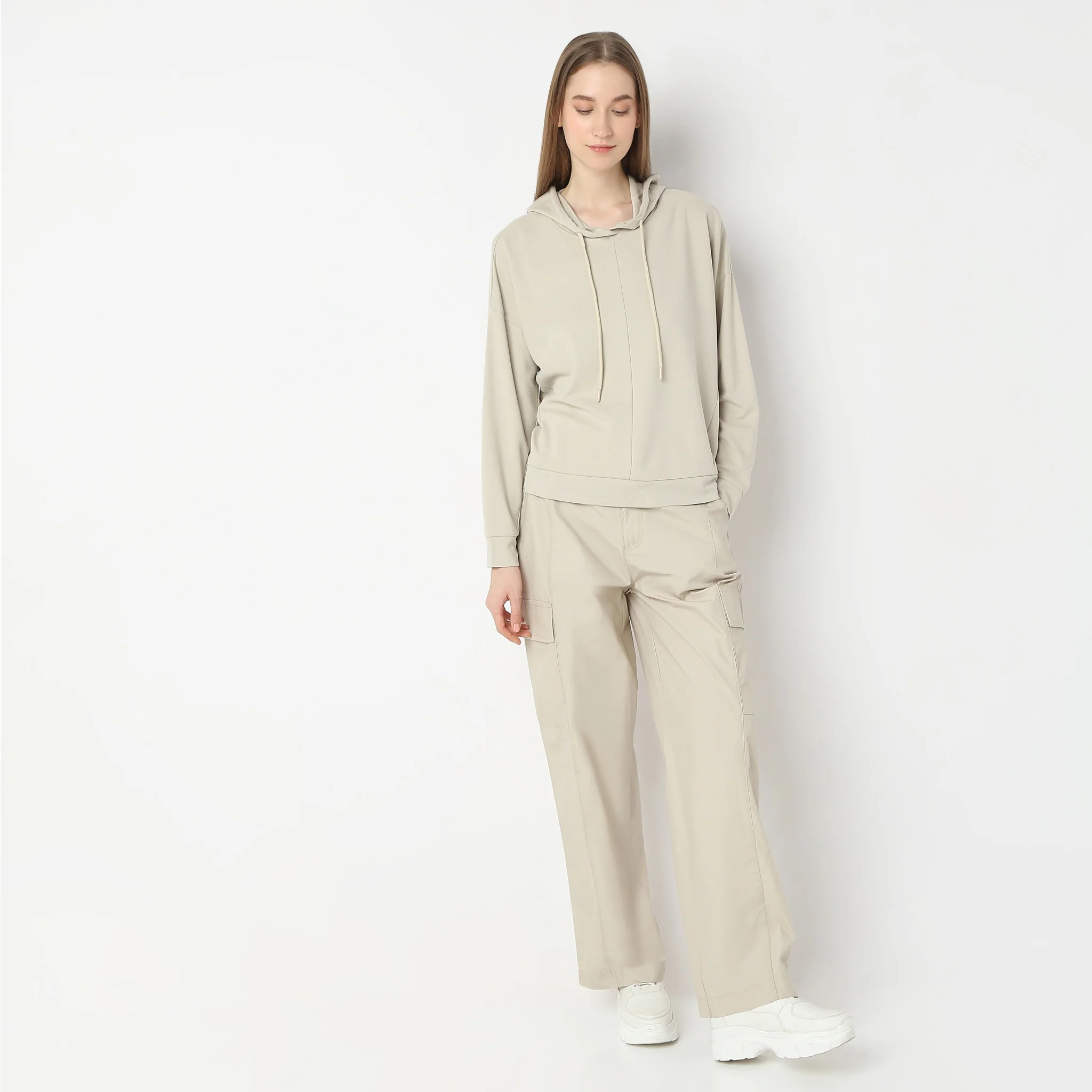Oversize Casual Knit Smooth Sweat Tee - Image 2