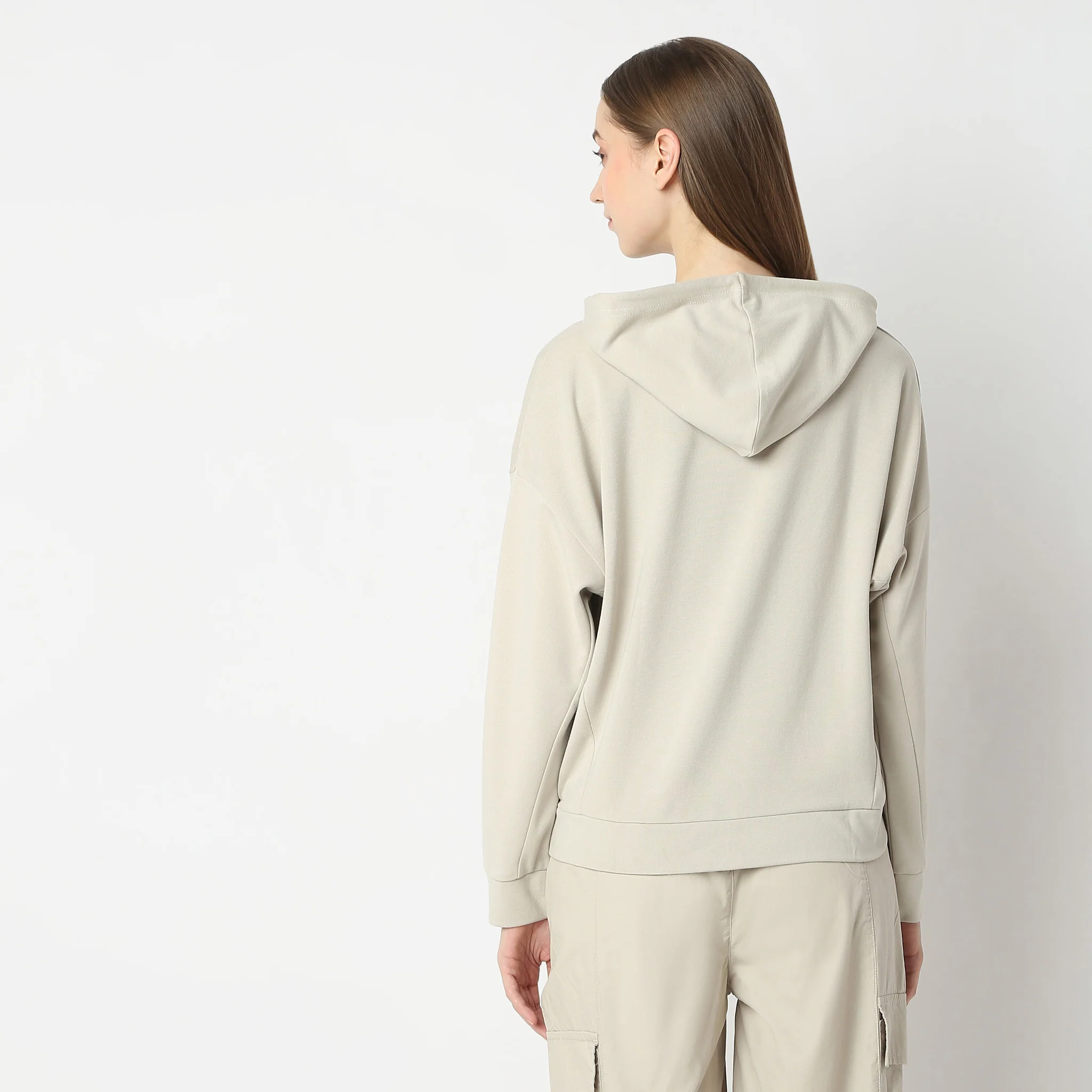 Oversize Casual Knit Smooth Sweat Tee - Image 3
