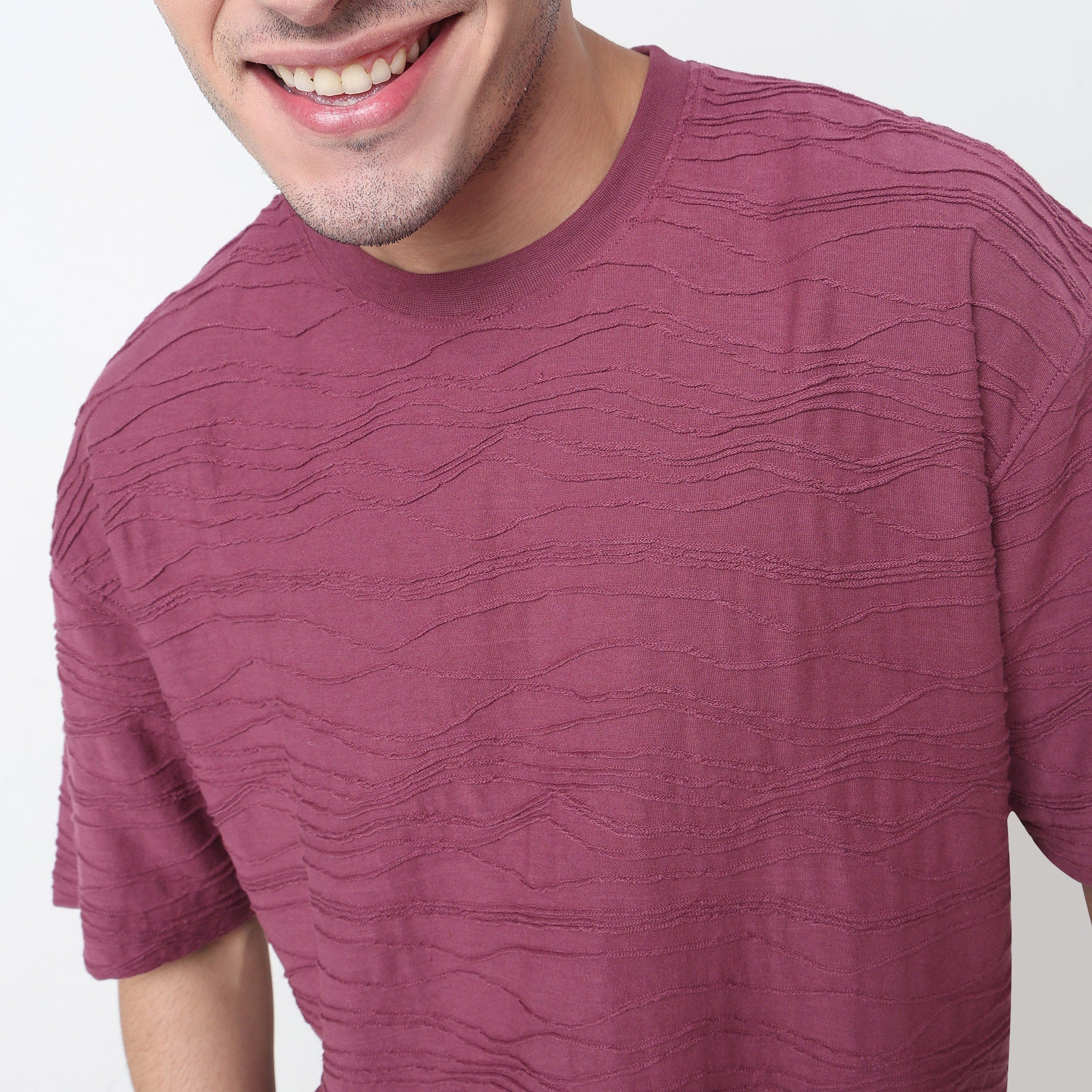 Crew Neck Structured Baggy T-Shirt - Image 9