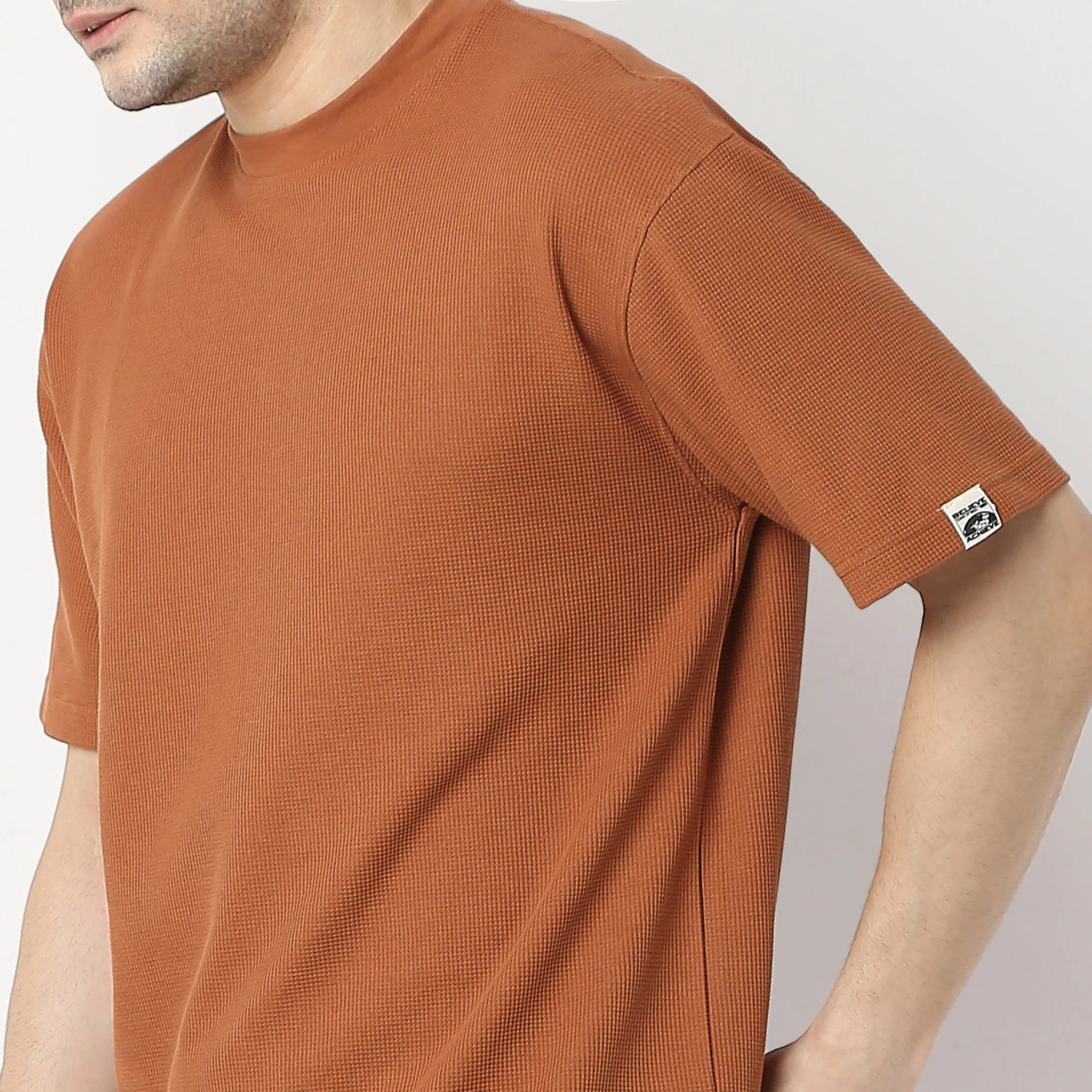 Oversize Micro Waffle Comfort T-Shirt - Image 9