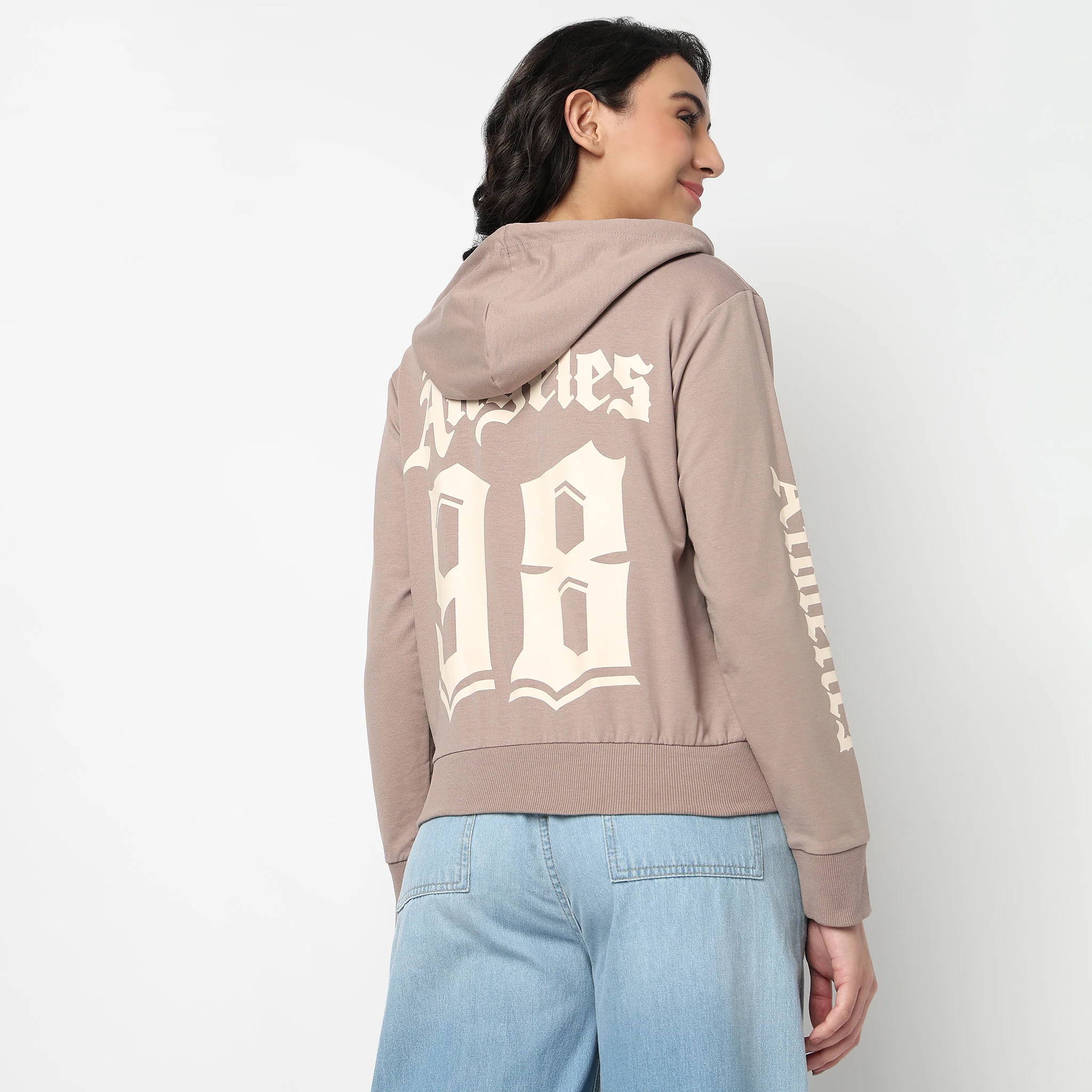 Oversize Sweatshirt With Graphic Print On Chest And Sleeve - Image 3