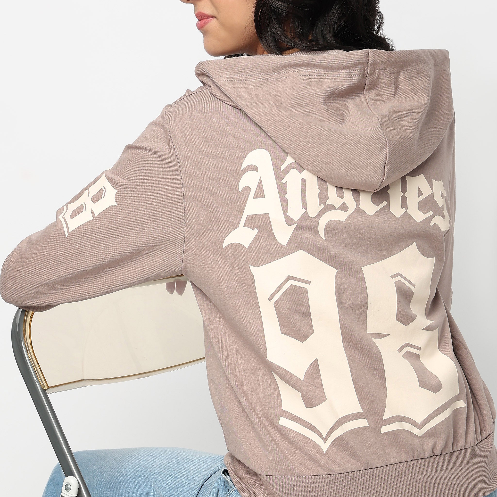 Oversize Sweatshirt With Graphic Print On Chest And Sleeve - Image 4