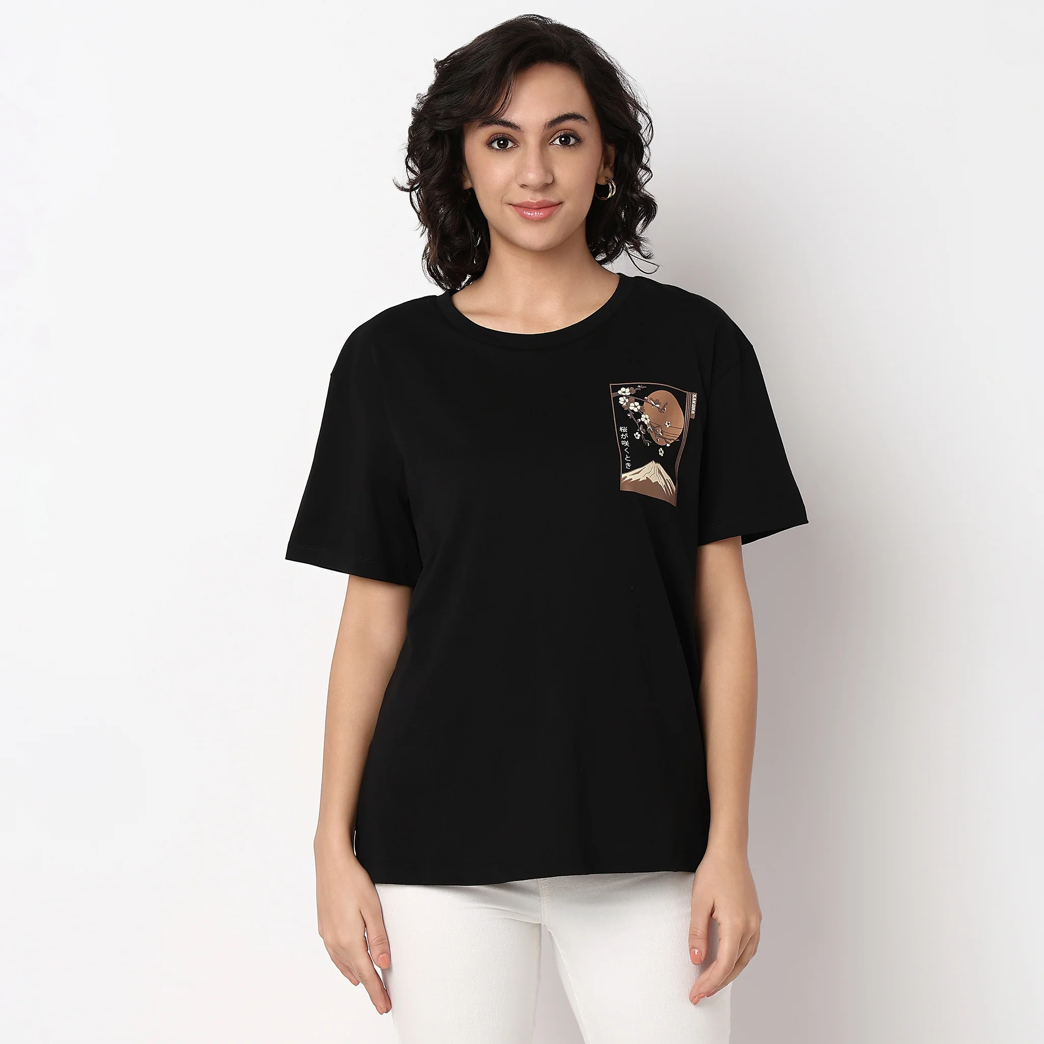 Oversized Front and Back Graphic Print T-Shirt - Image 2