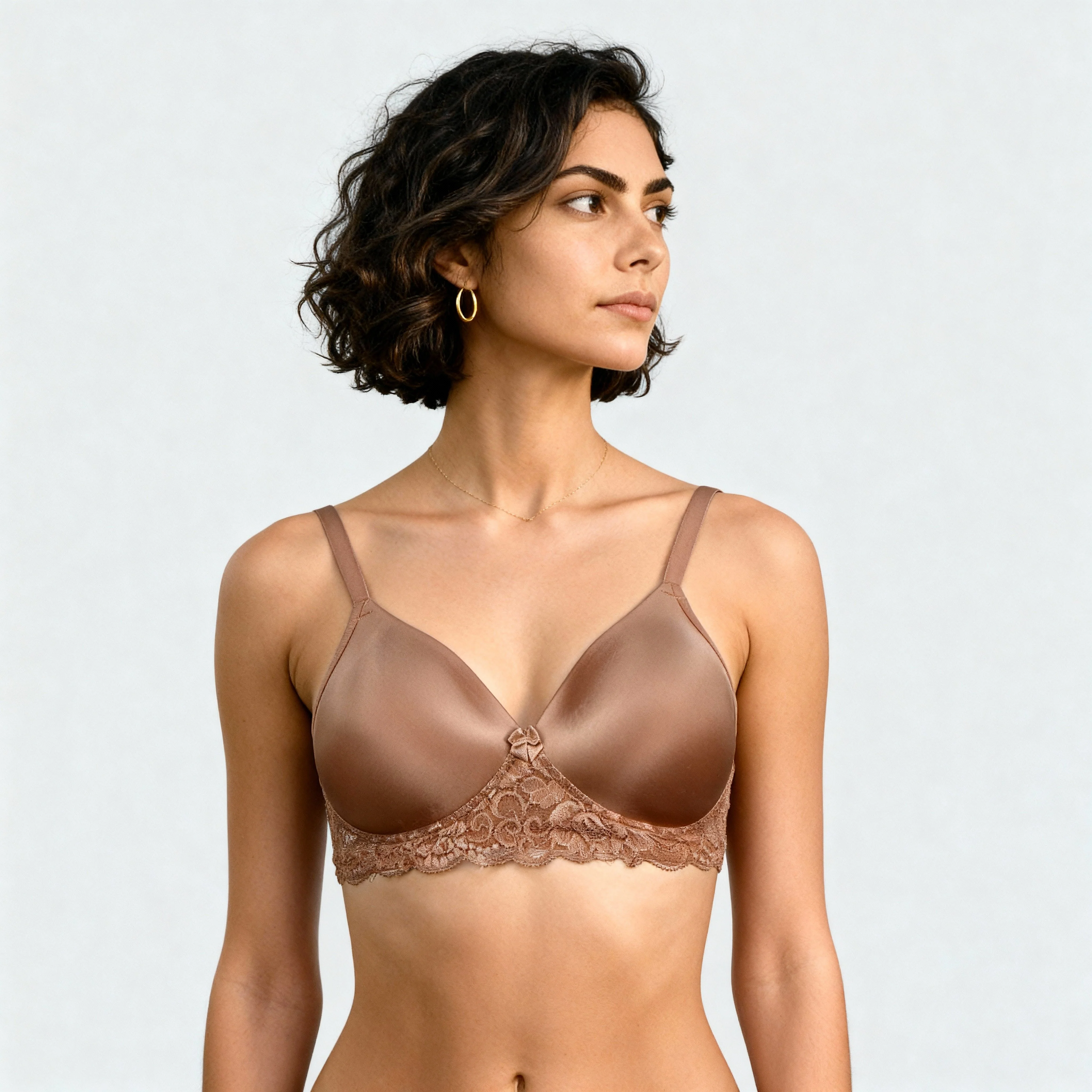 Padded Lace Trim Bra with Adjustable Straps - Image 4