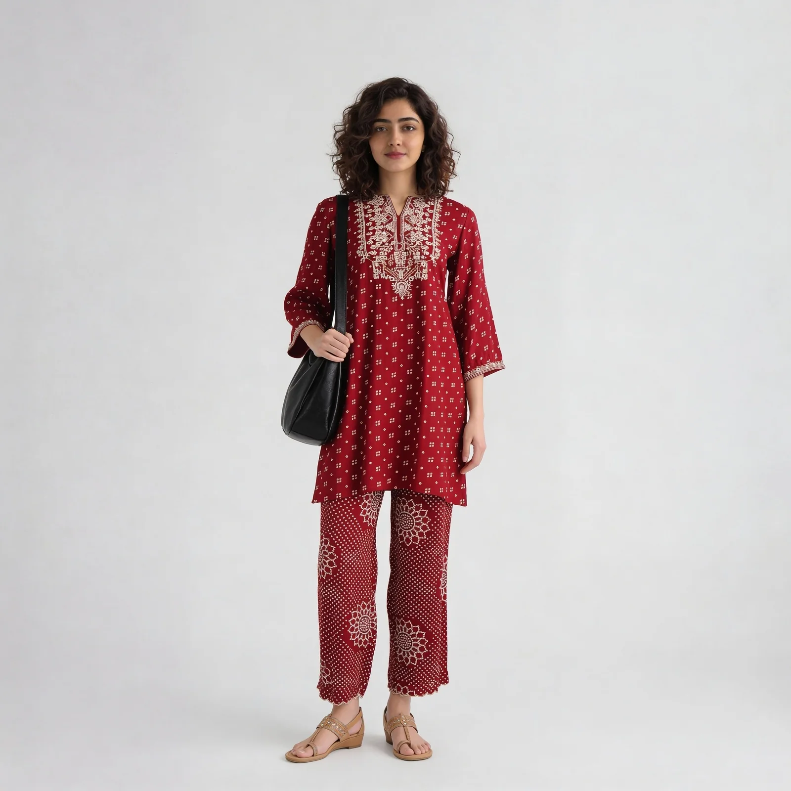 Prinetd Mid Rise Travel Pants