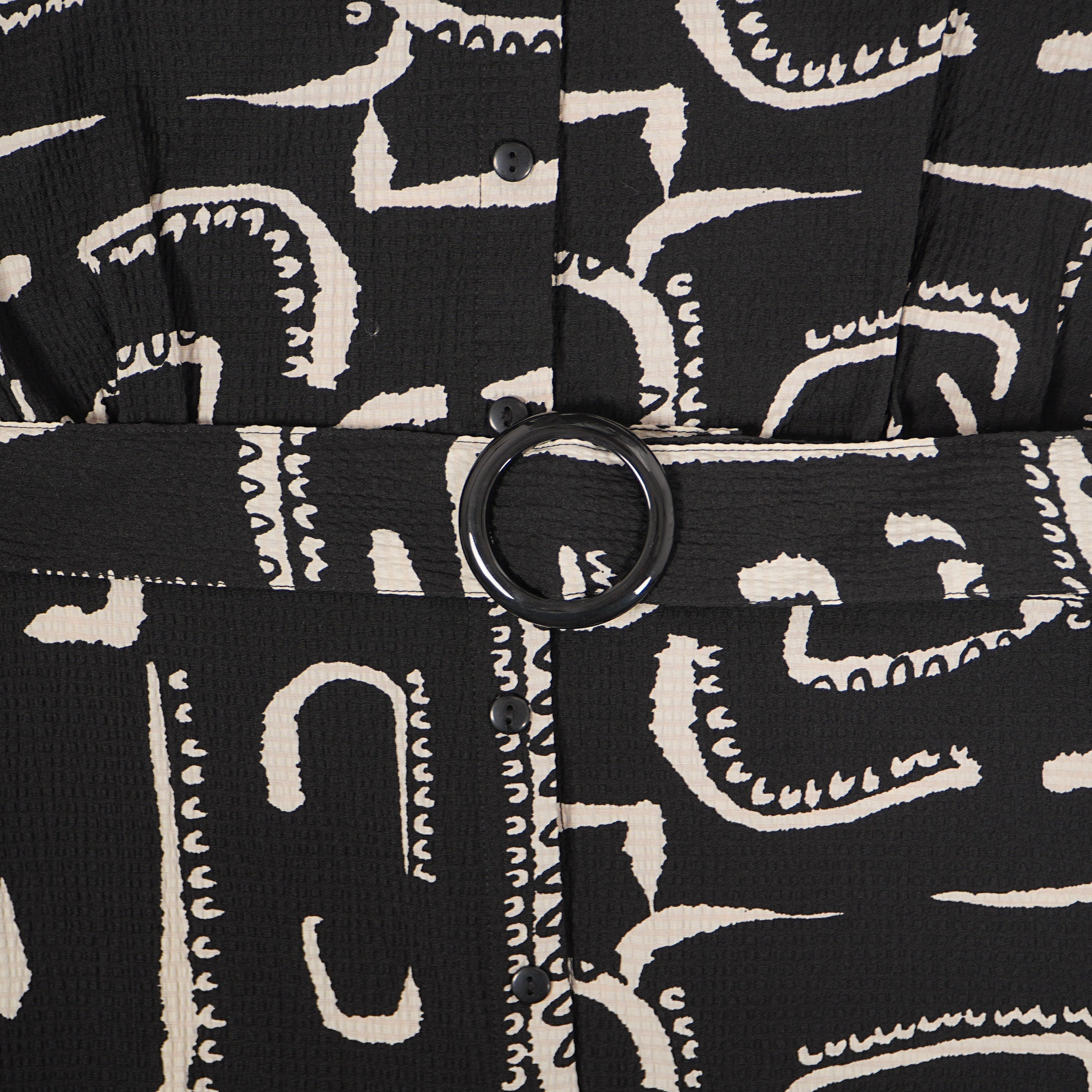 Printed A-Line Shirt Dress - Image 4