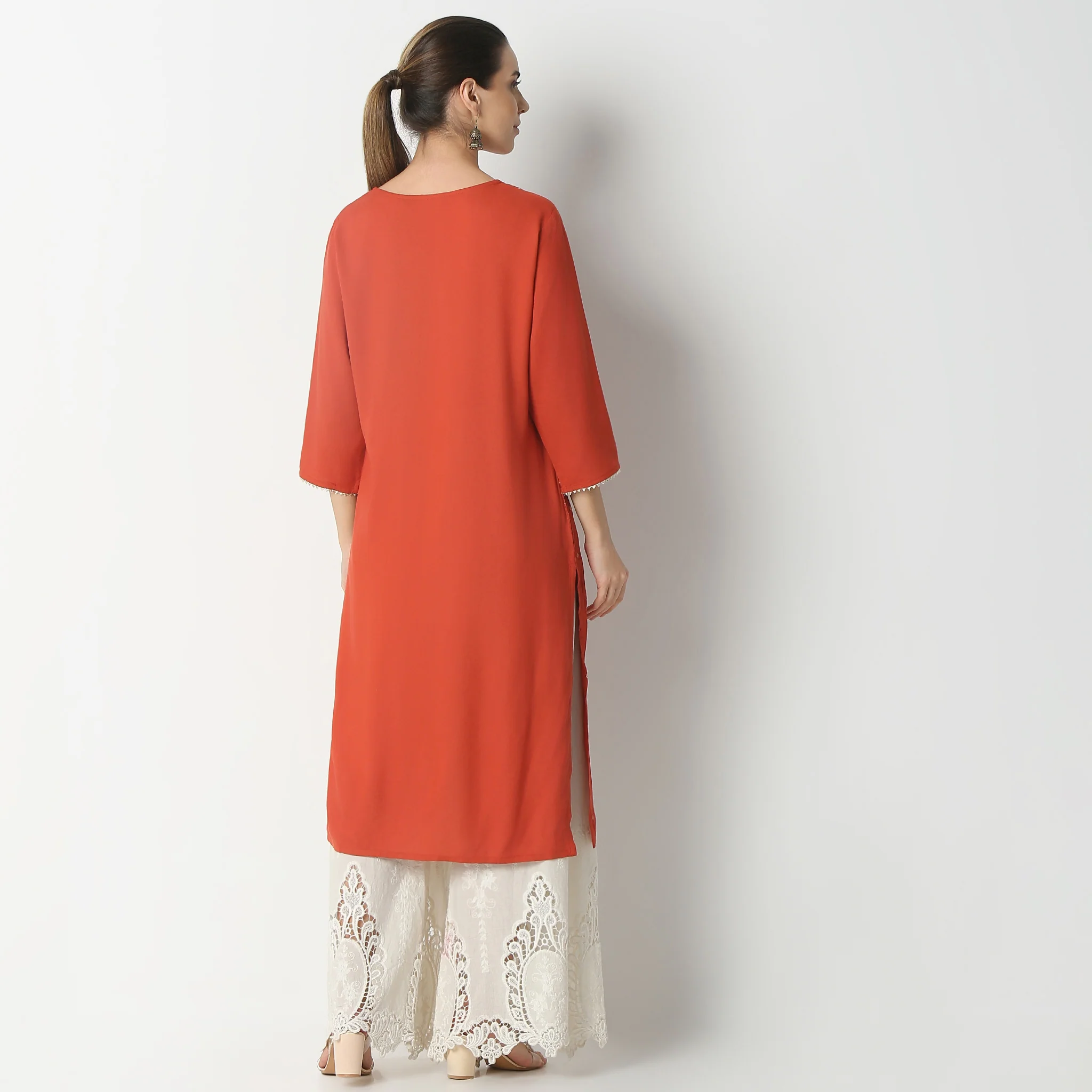 Centre Panel Printed Long Kurta - Image 8