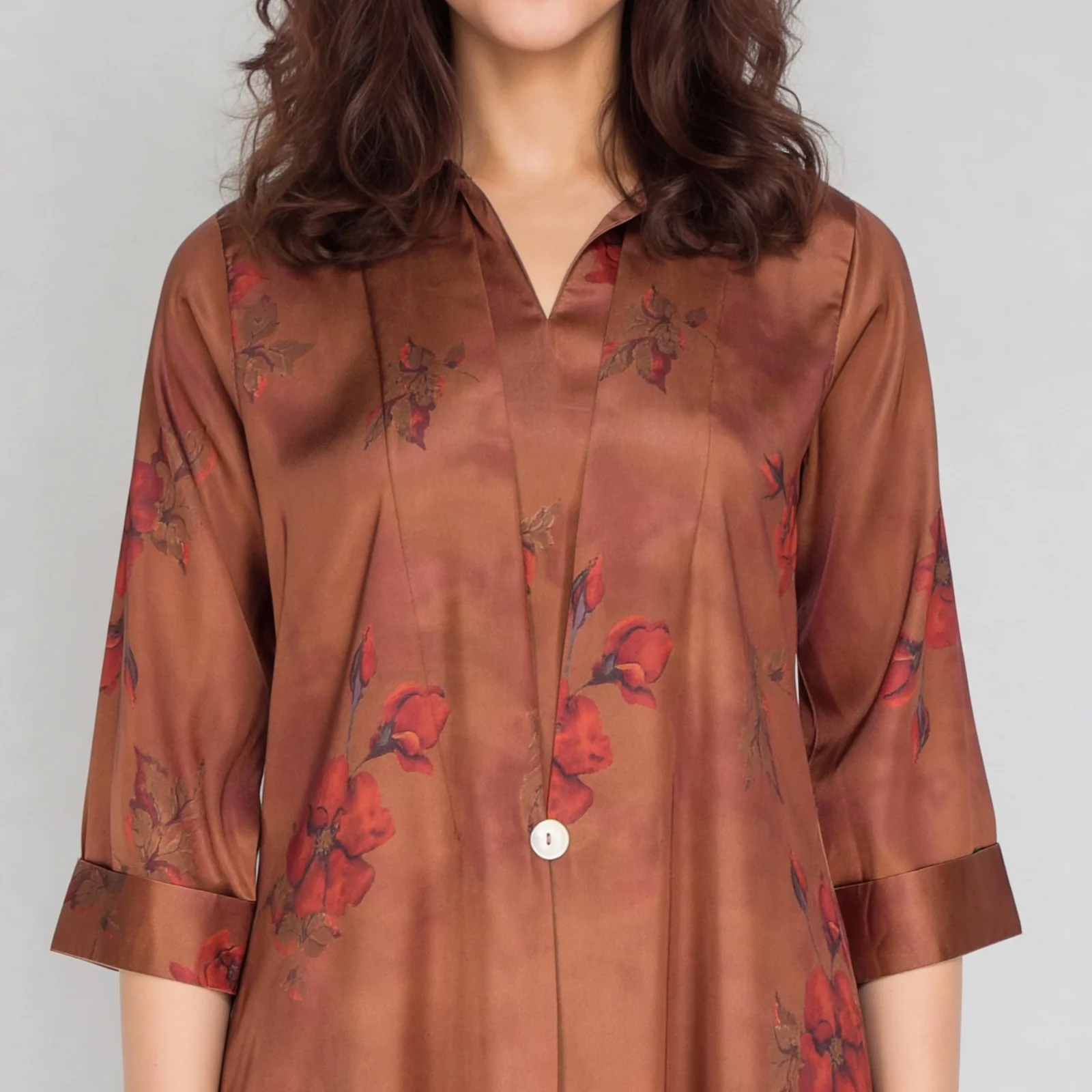 Printed Collar A-Line Flared Kurta - Image 4