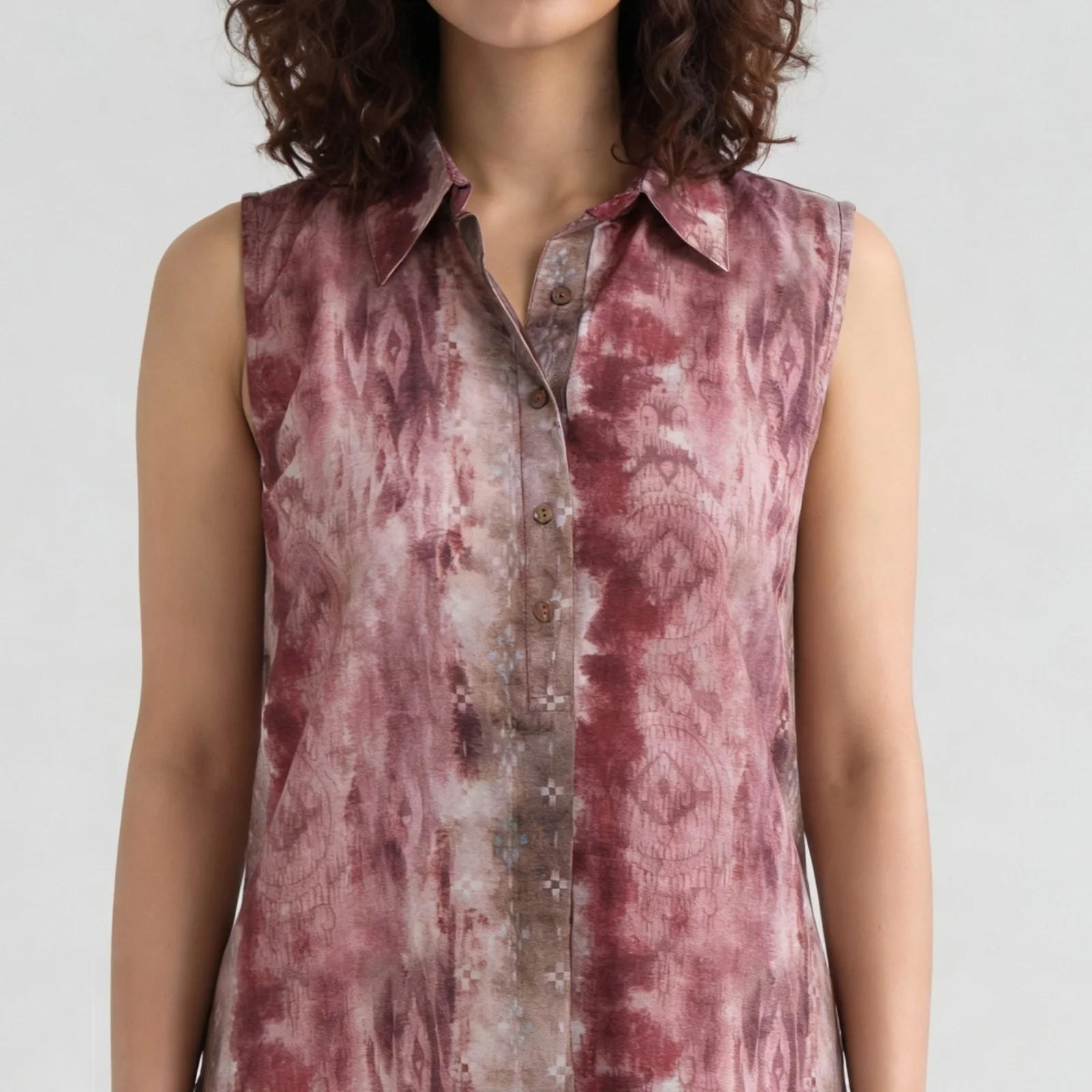 Printed Collar A-Line Kurta - Image 4
