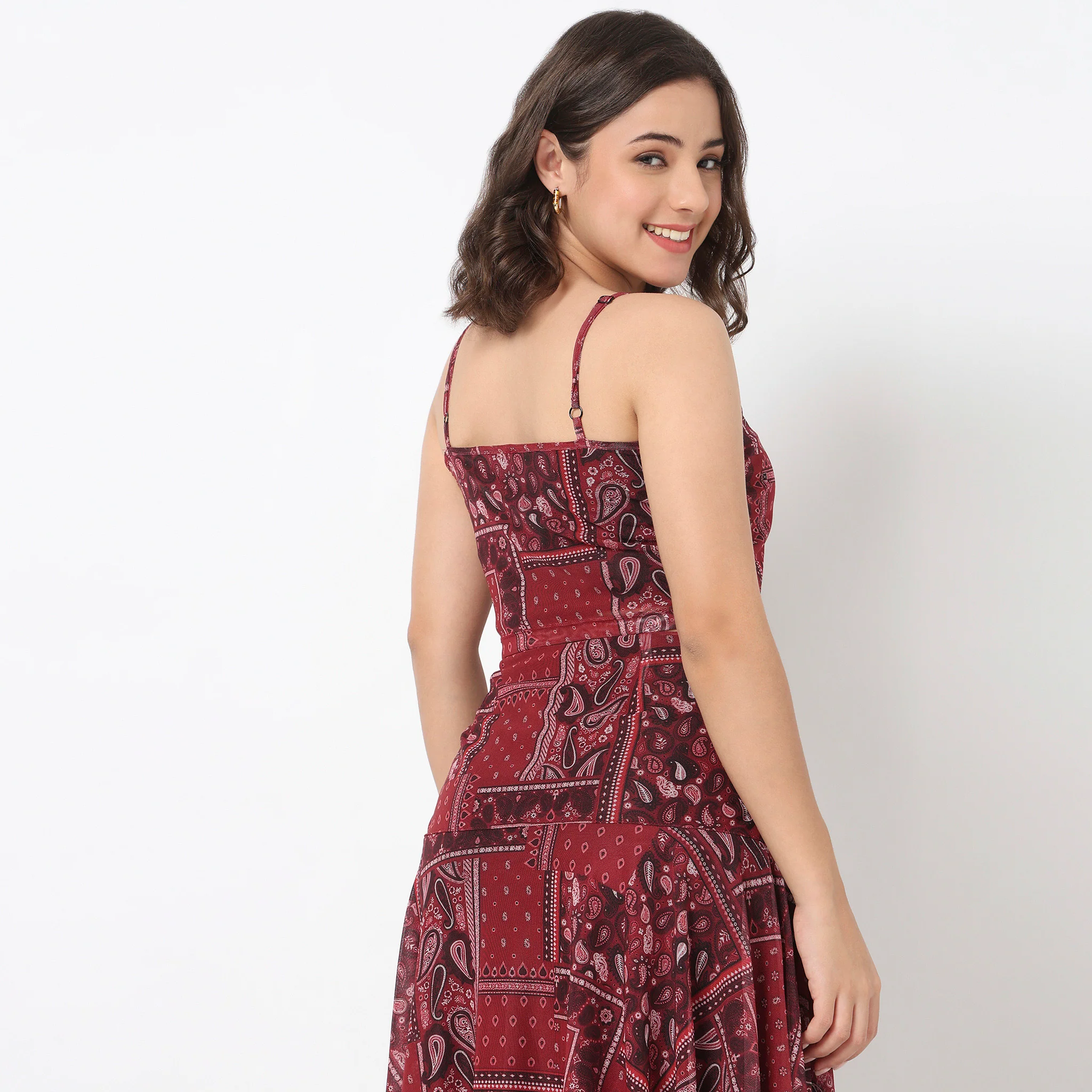 Printed Crop Top With Bandana Print Detail - Image 3