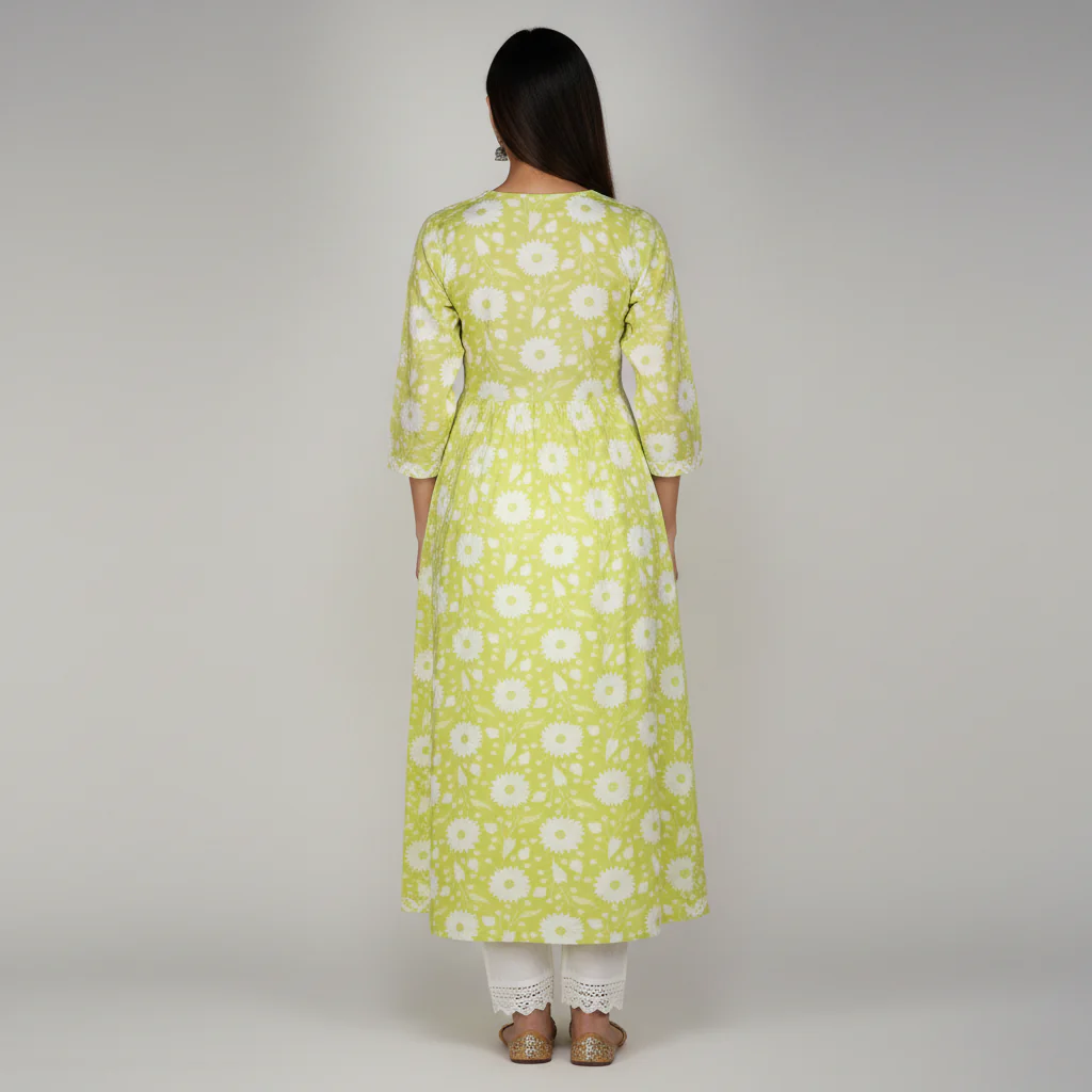 Printed Flared Kurta - Image 5