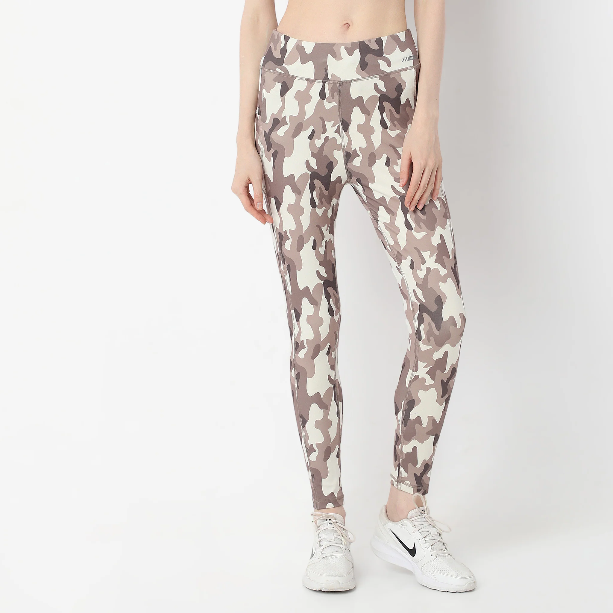 Printed Full Length Slim Fit High Rise Trackpants - Image 2