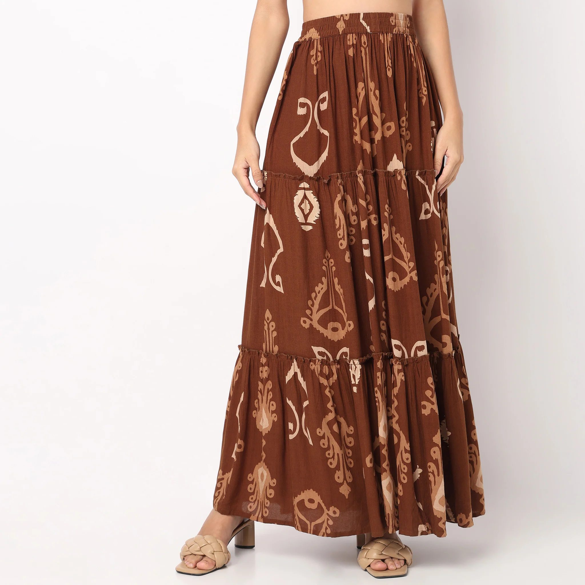 Printed High Rise Tiered Skirt - Image 2