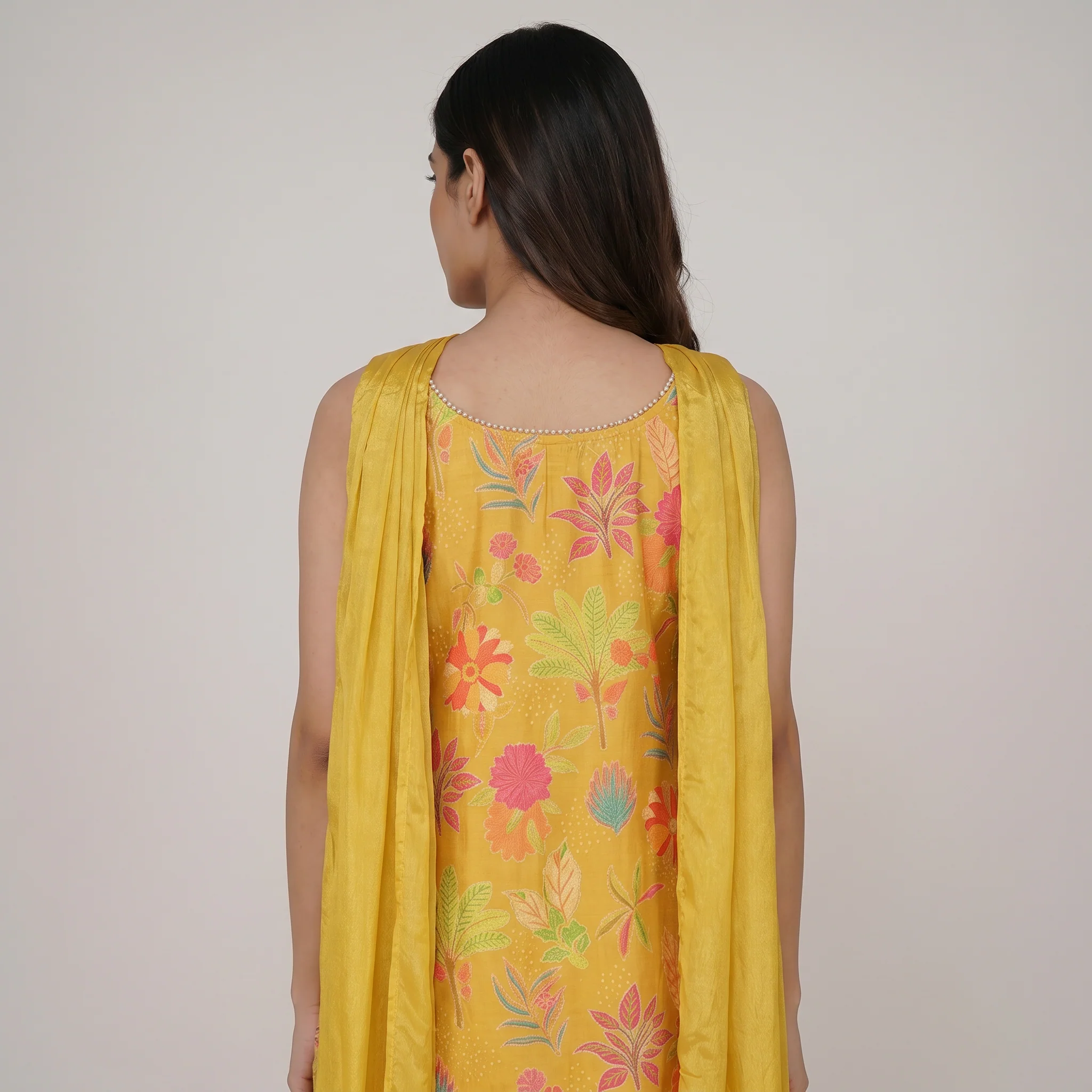 Printed Kurta and Palazzo with Dupatta Set - Image 3